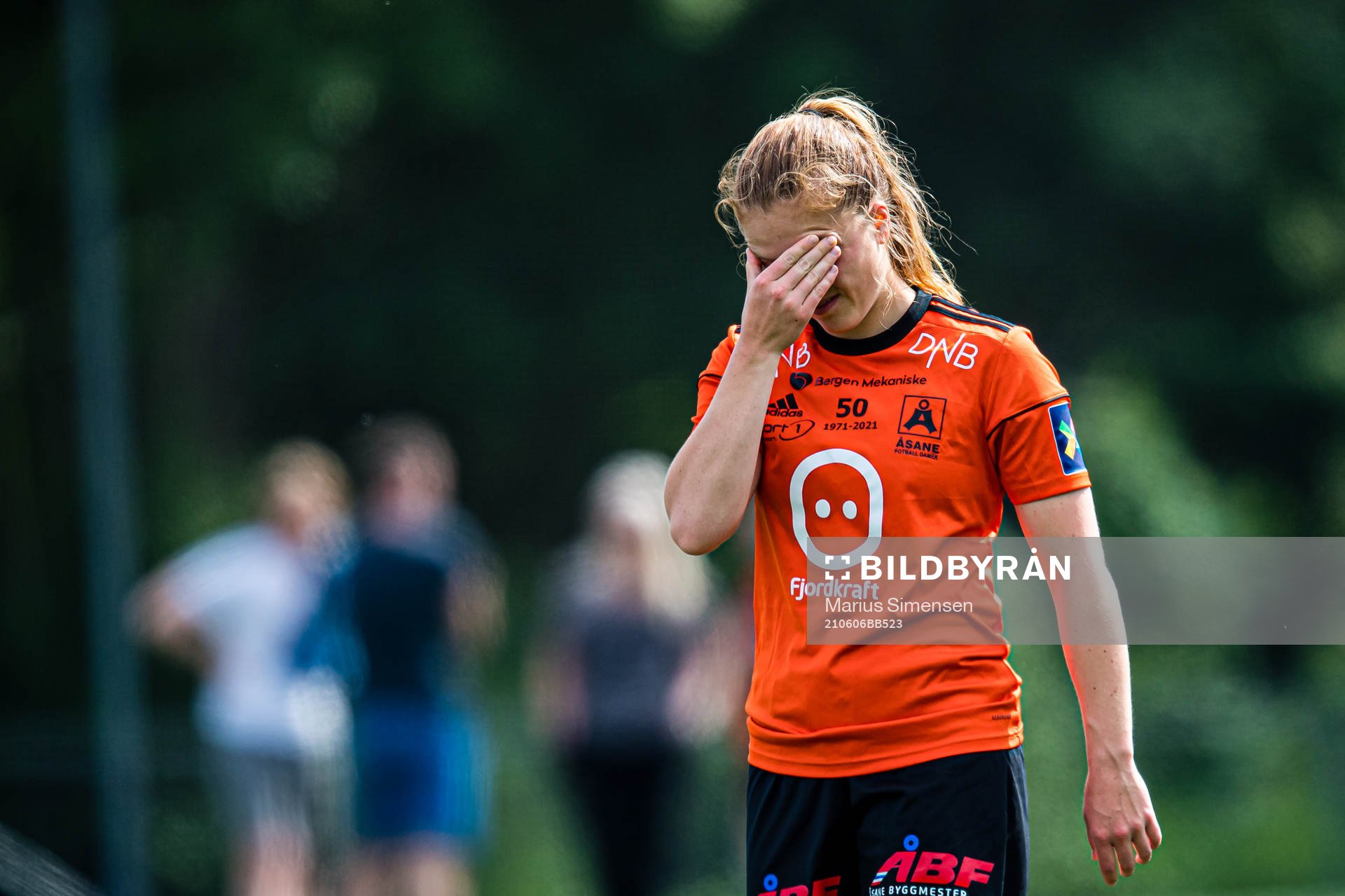 Kristina Borgenhaug Brudvik of Åsane looks dejected