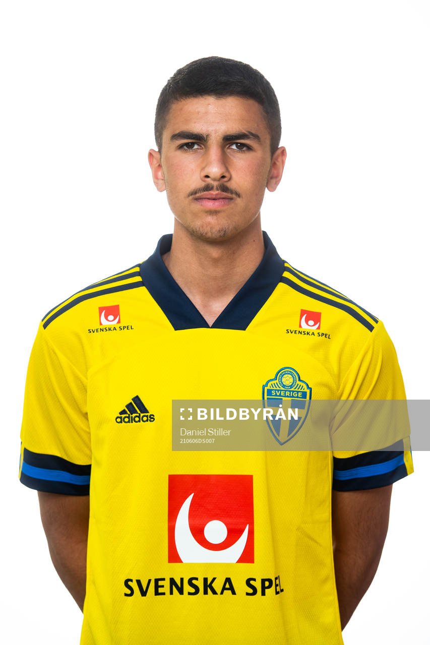 Sveriges Hussein Ali poserar för ett porträtt den 6 juni 2021 i Falkenberg. 
