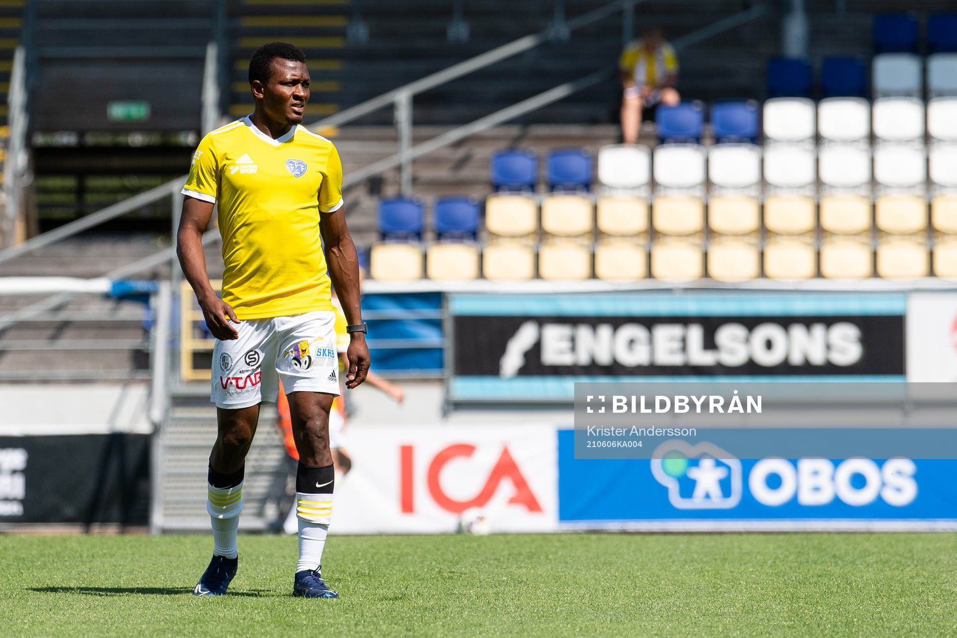Falkenbergs Umar Bala Muhammed före fotbollsmatchen i