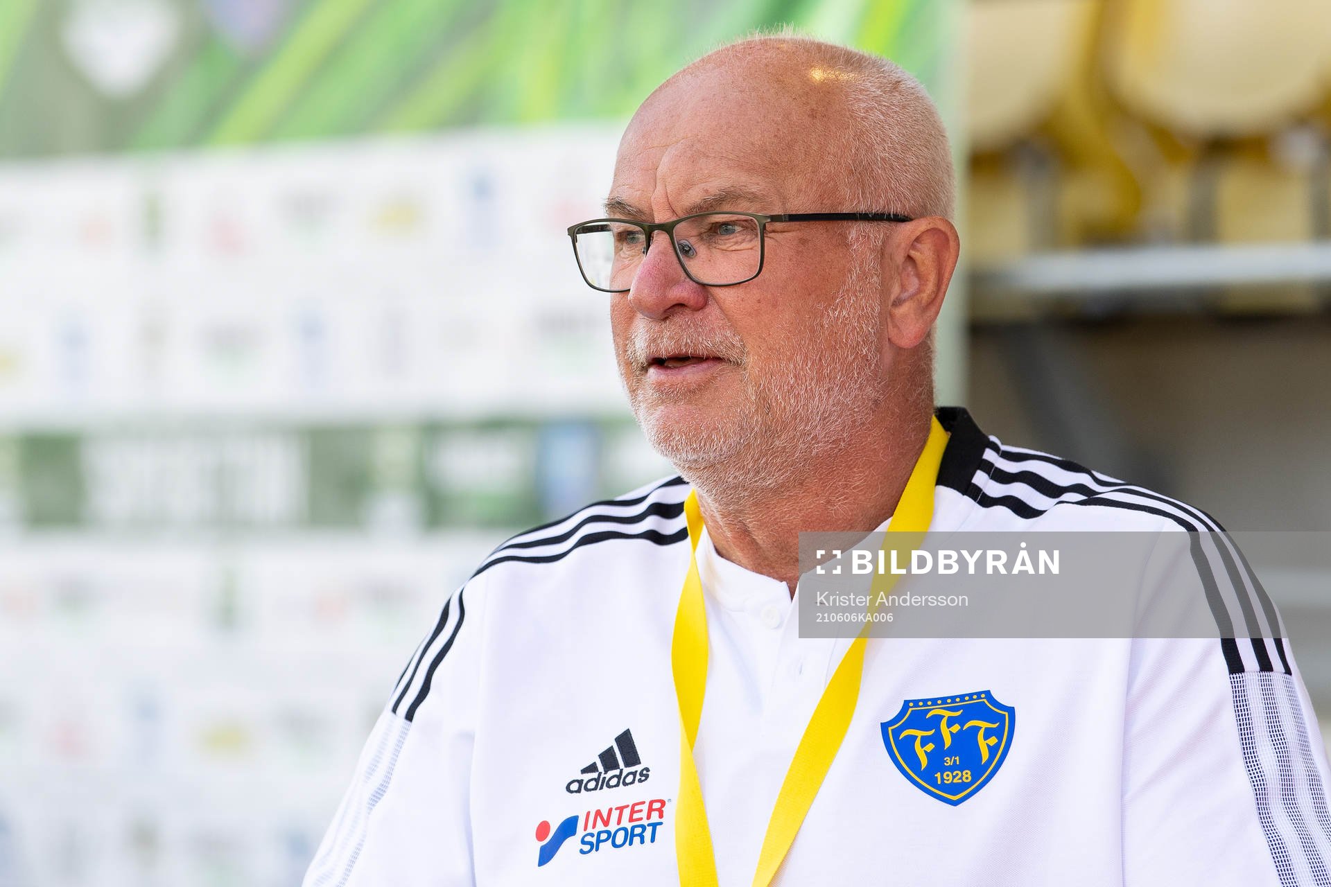 Falkenbergs sportchef Håkan Nilsson före fotbollsmatchen i Superettan mellan Falkenberg och Västerås SK den 6 juni 2021 i Falkenberg.