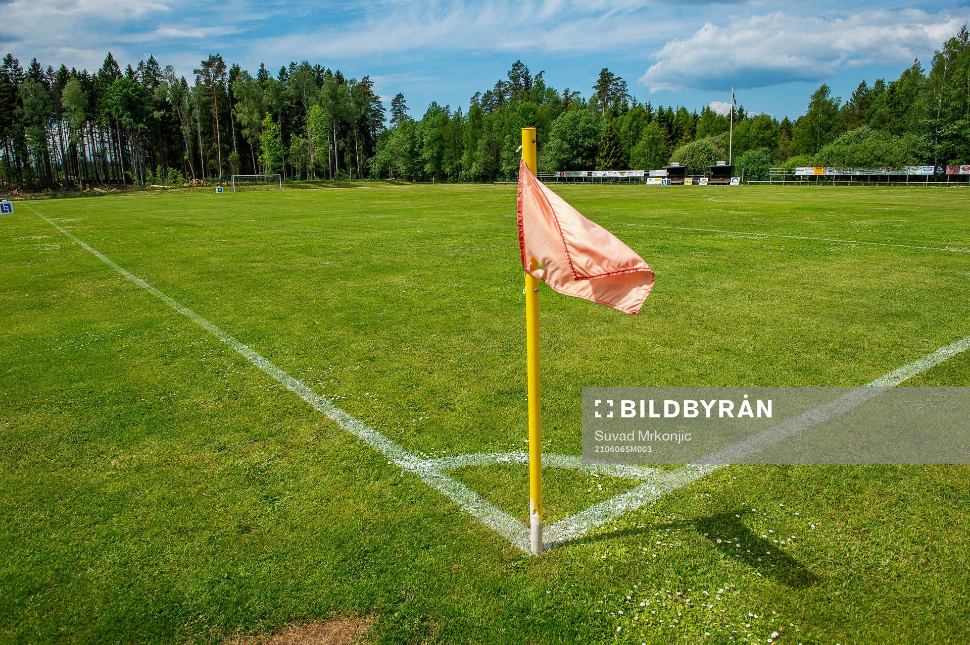 En hörnflagga på Kullbergsplan