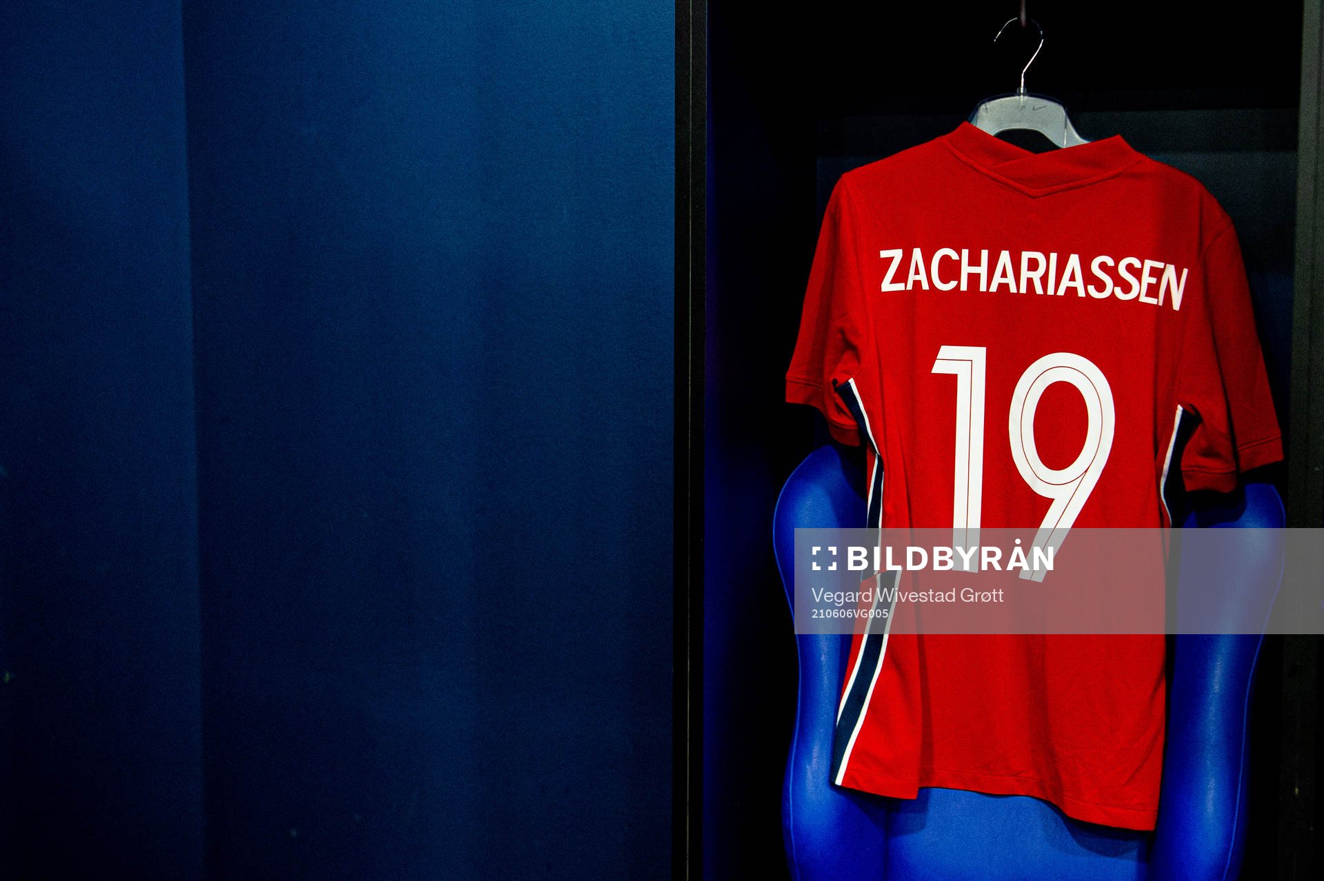 The shirt of Kristoffer Zachariassen of Norway in the