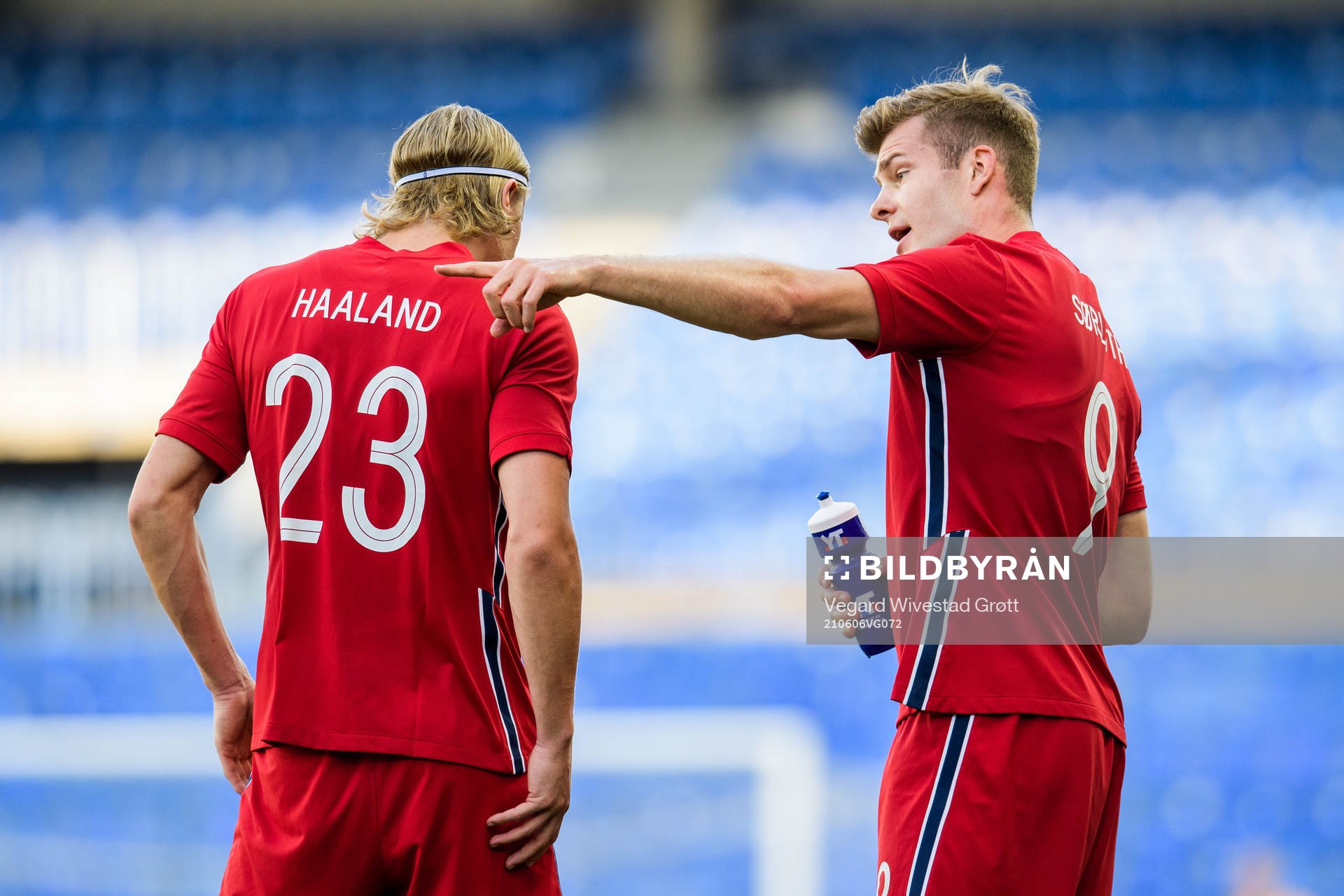 Erling Braut Haaland and Alexander Sørloth of Norway