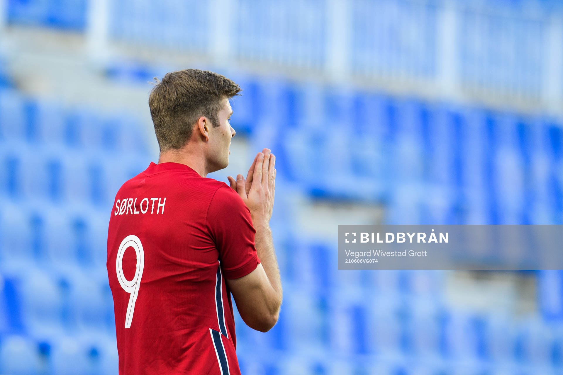 Alexander Sørloth of Norway looks dejected