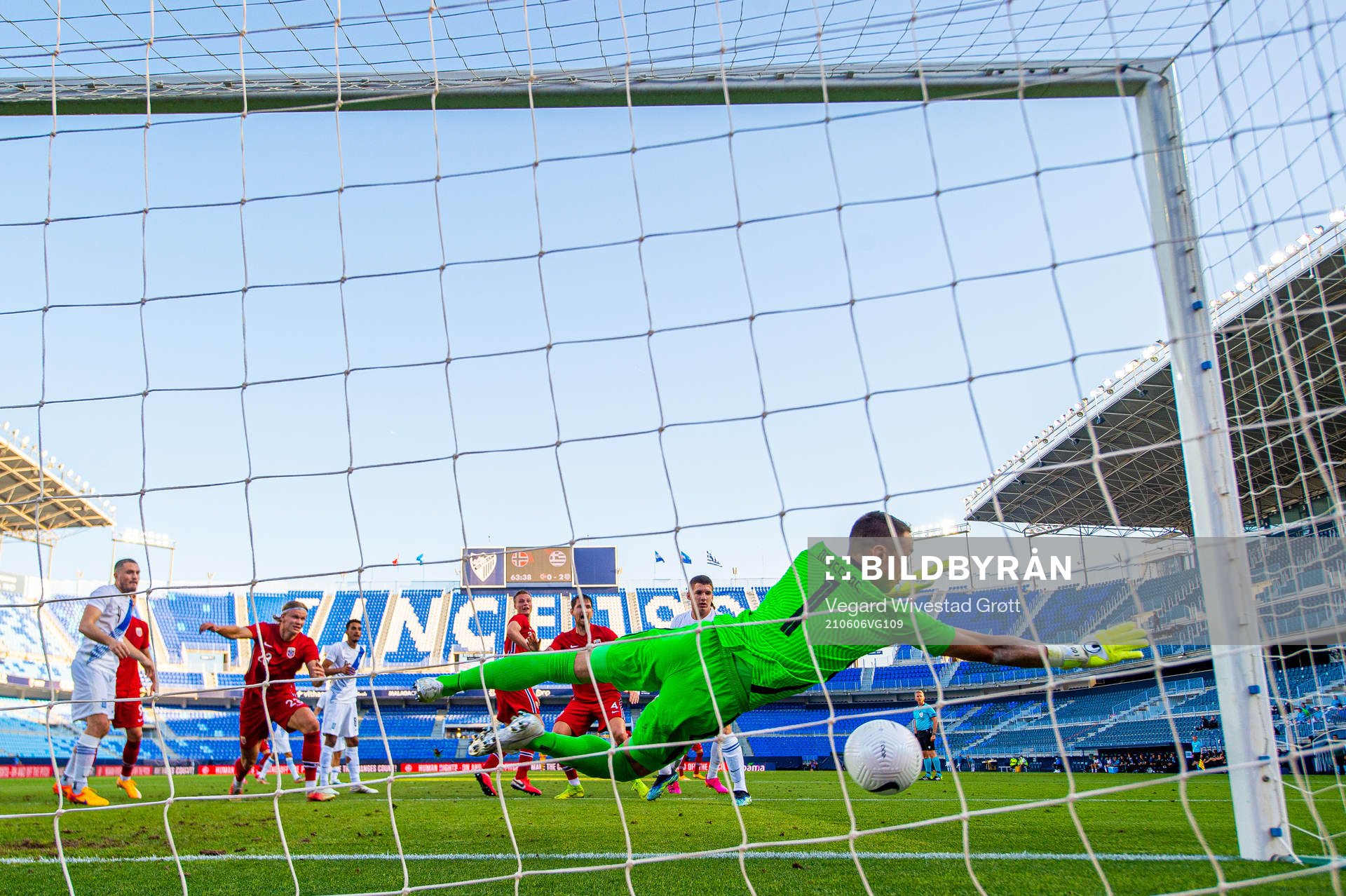 Stefan Strandberg of Norway scores the 1-2 goal behind