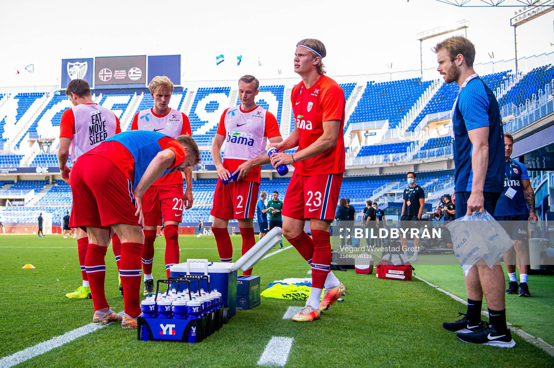 Erling Braut Haaland and Erik Hulleberg, kit manager of