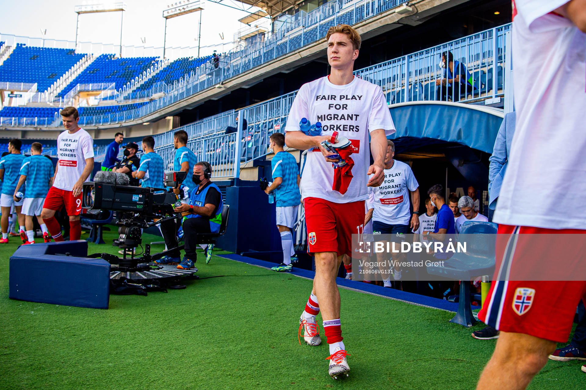 Kristian Thorstvedt of Norway wearing a t-shirt with the