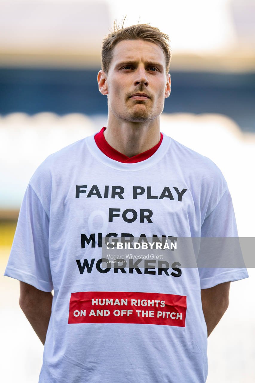 Kristoffer Zachariassen of Norway wearing a t-shirt with