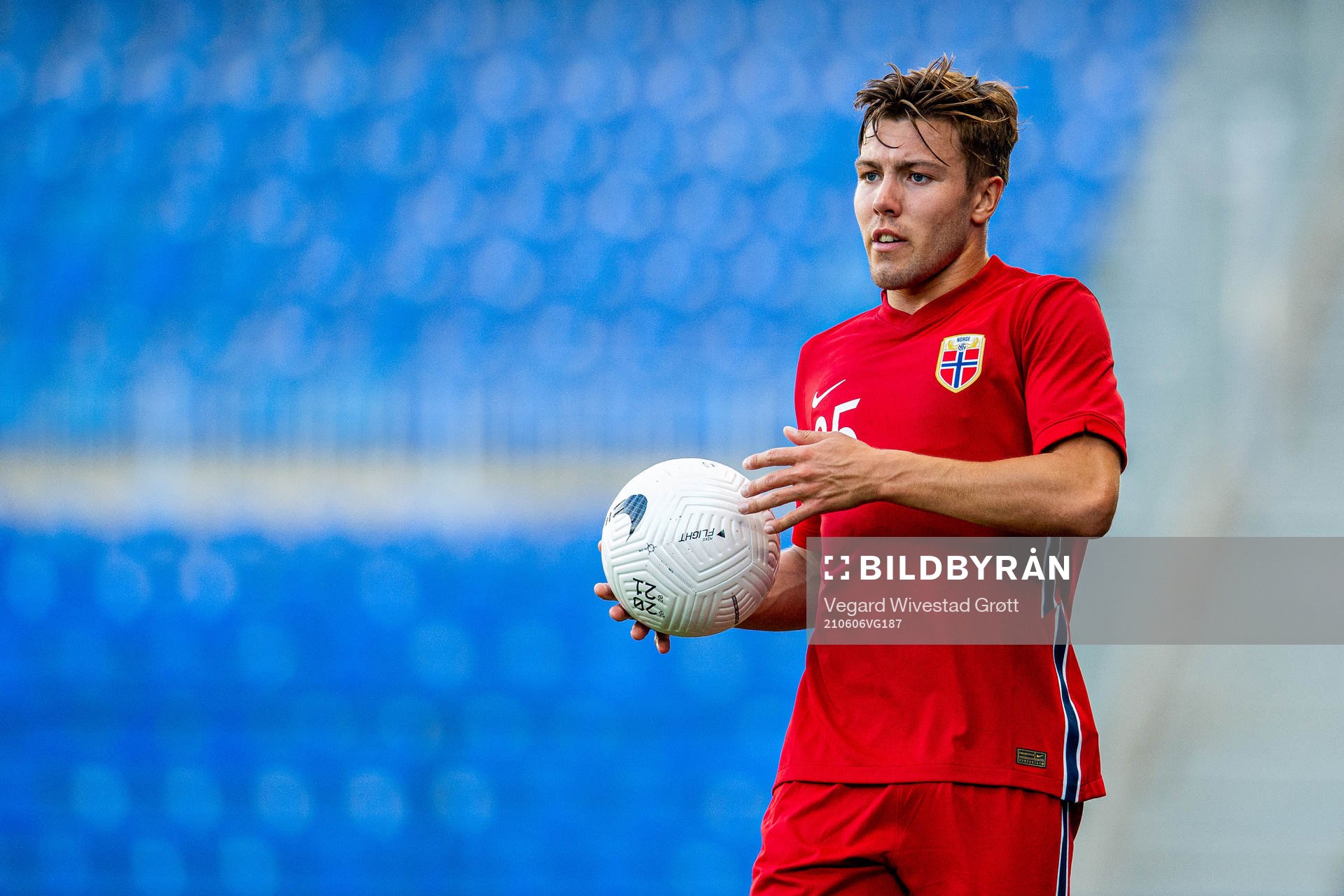 Fredrik André Bjørkan of Norway during the international friendly football match between Norway and Greece on June 6, 2021 in Malaga.