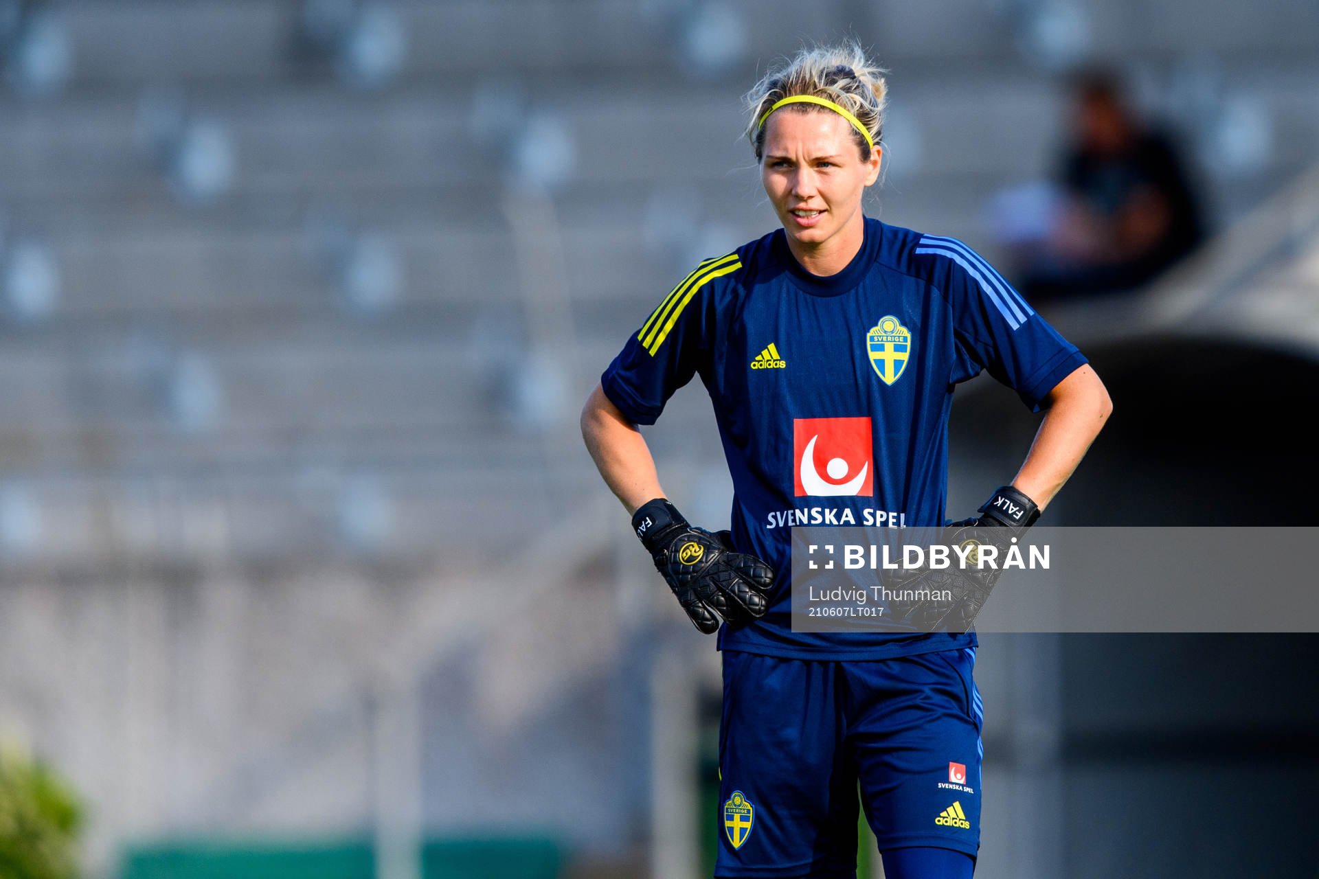 Goalkeeper Jennifer Falk of the Swedish women's national