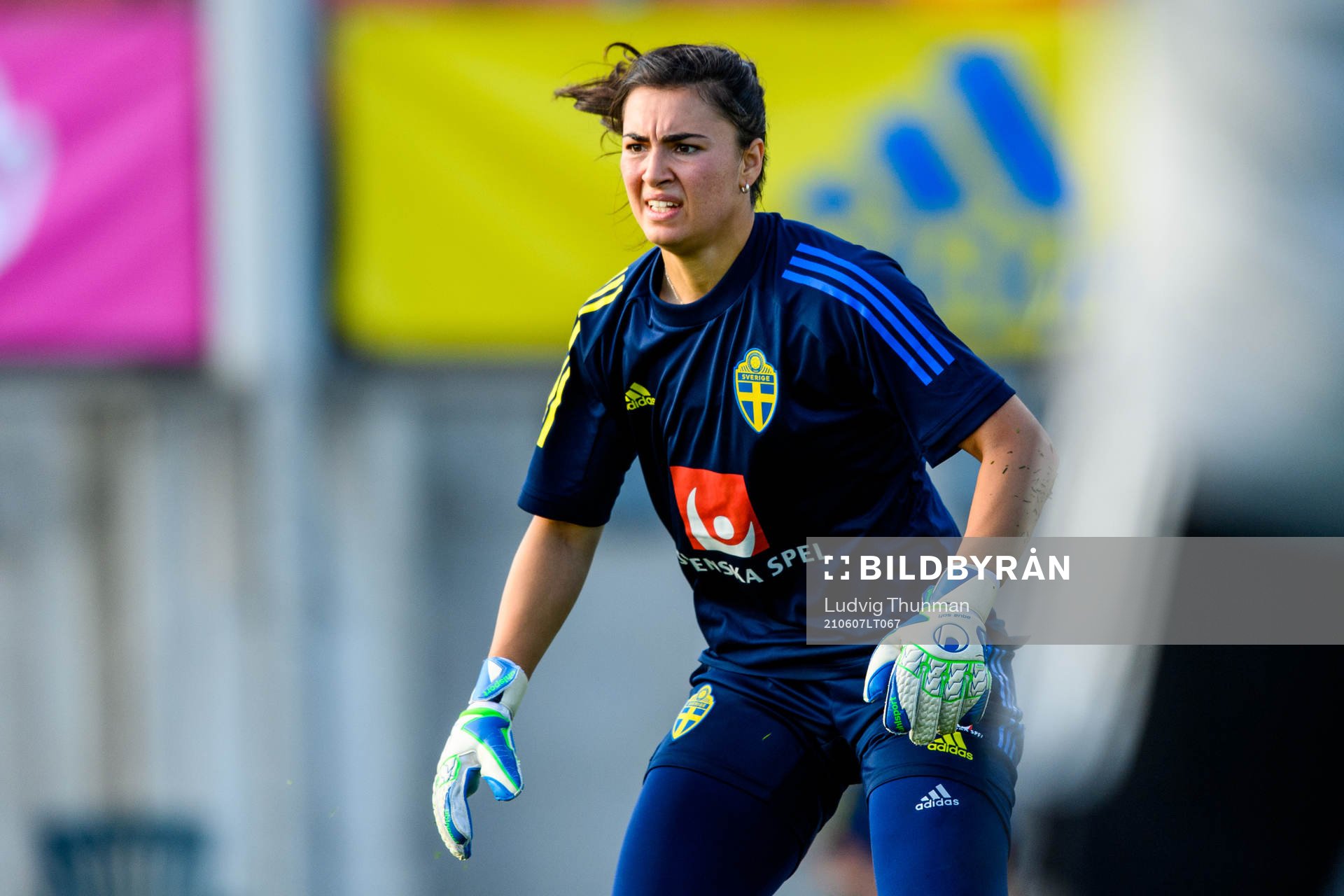 Goalkeeper Zecira Musovic of the Swedish women's national