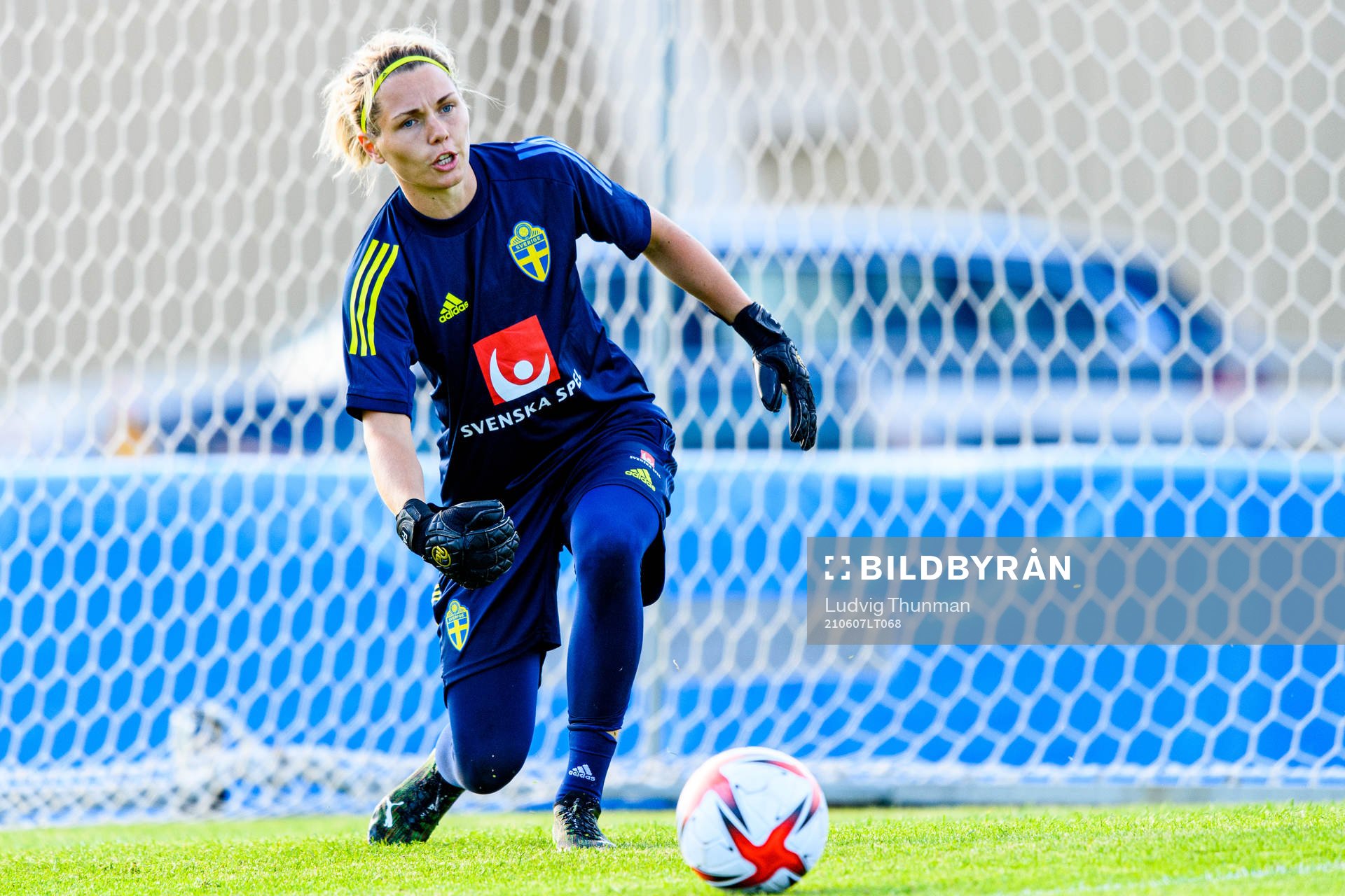 Goalkeeper Jennifer Falk of the Swedish women's national