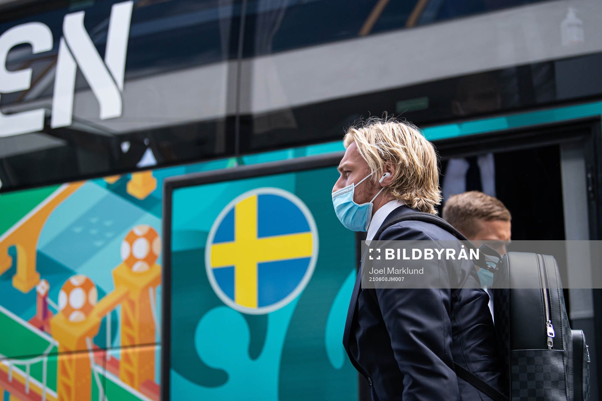 Emil Forsberg of the Swedish national football team arrives