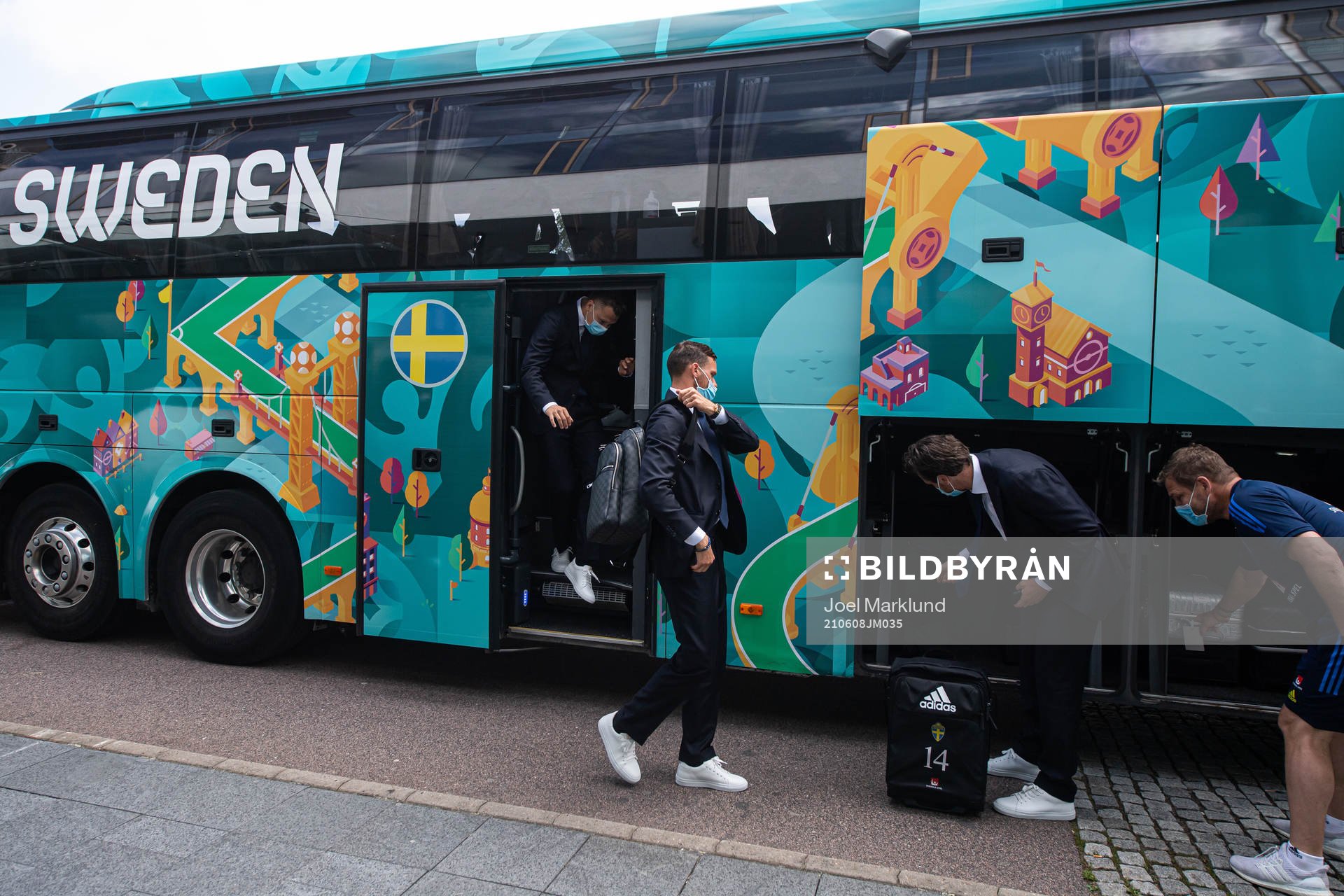 Viktor Claesson, Marcus Berg and Gustav Svensson of the