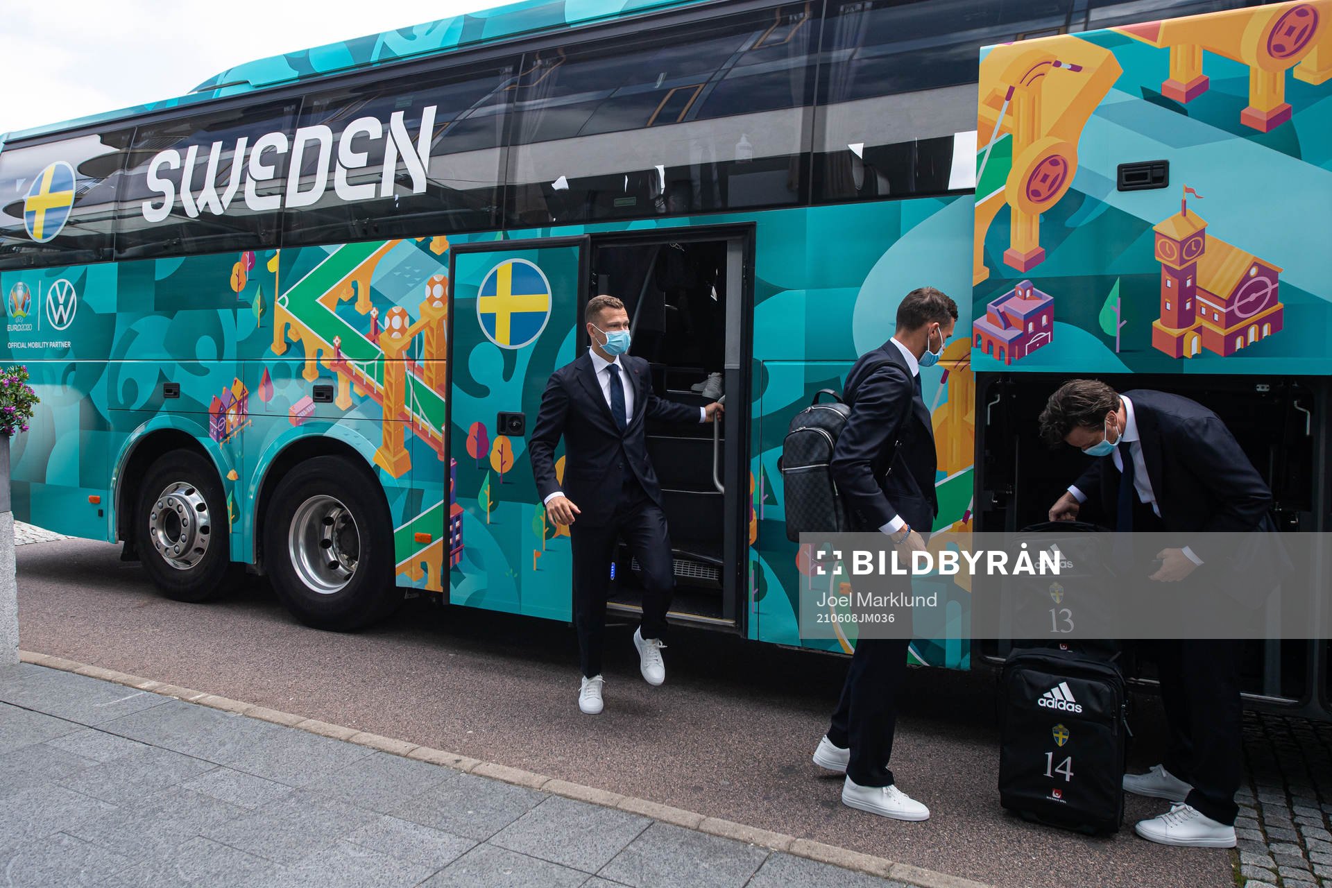 Viktor Claesson, Marcus Berg and Gustav Svensson of the
