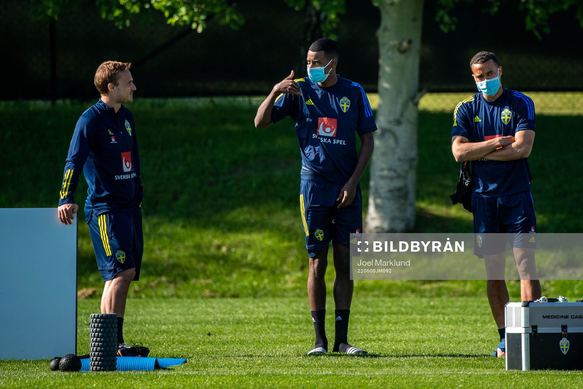 Pierre Bengtsson, Alexander Isak and Robin Quaison of the