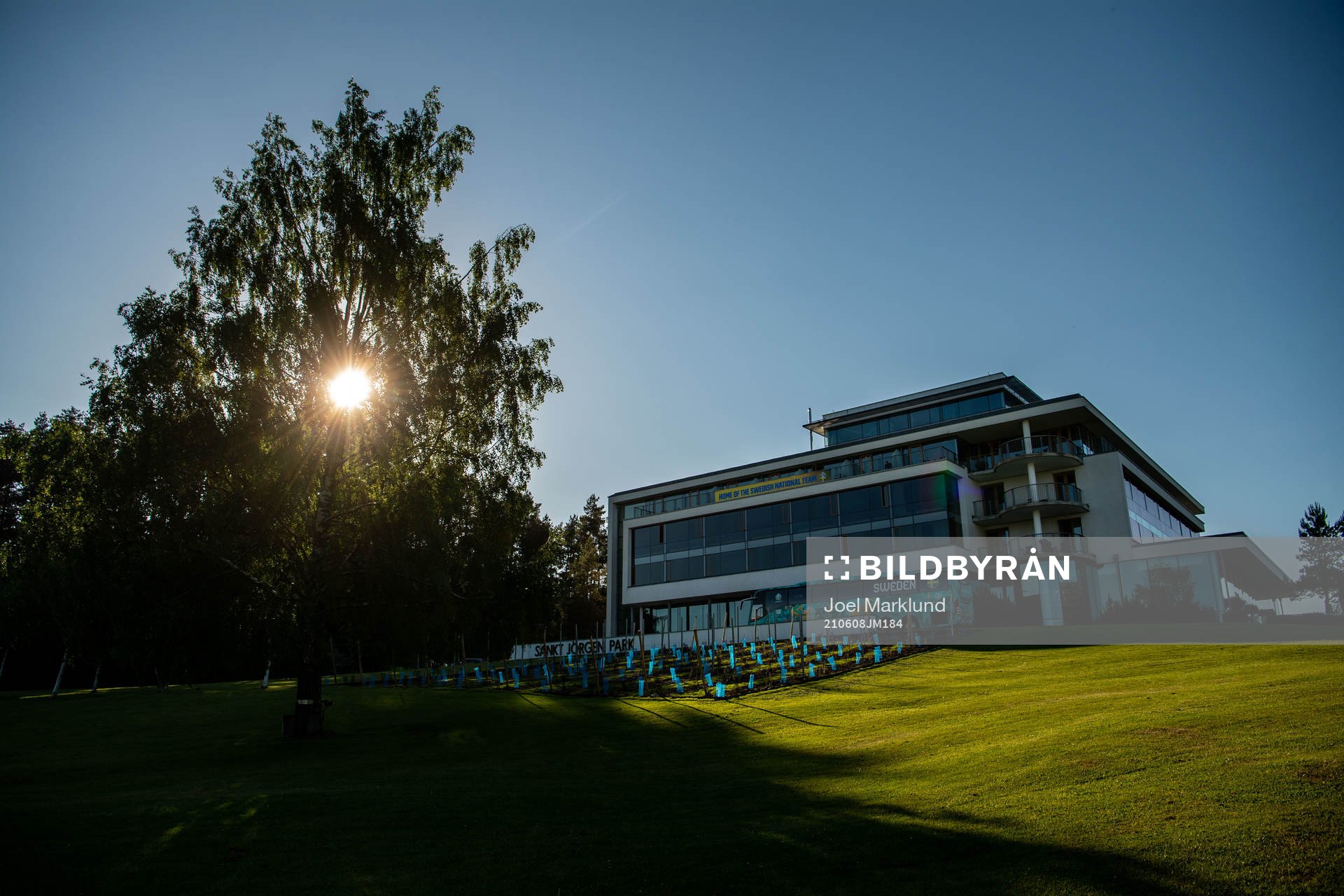 Exterior view of Sankt Jörgen Park Hotel, base camp for the Swedish national football team after a training session ahead of the UEFA Euro 2020 Football Championship on June 8, 2021 in Gothenburg.