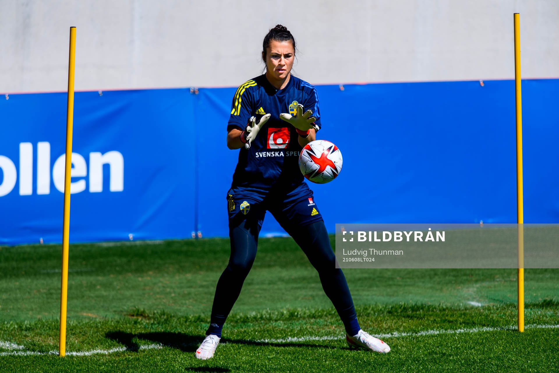 Goalkeeper Zecira Musovic of the Swedish women's national