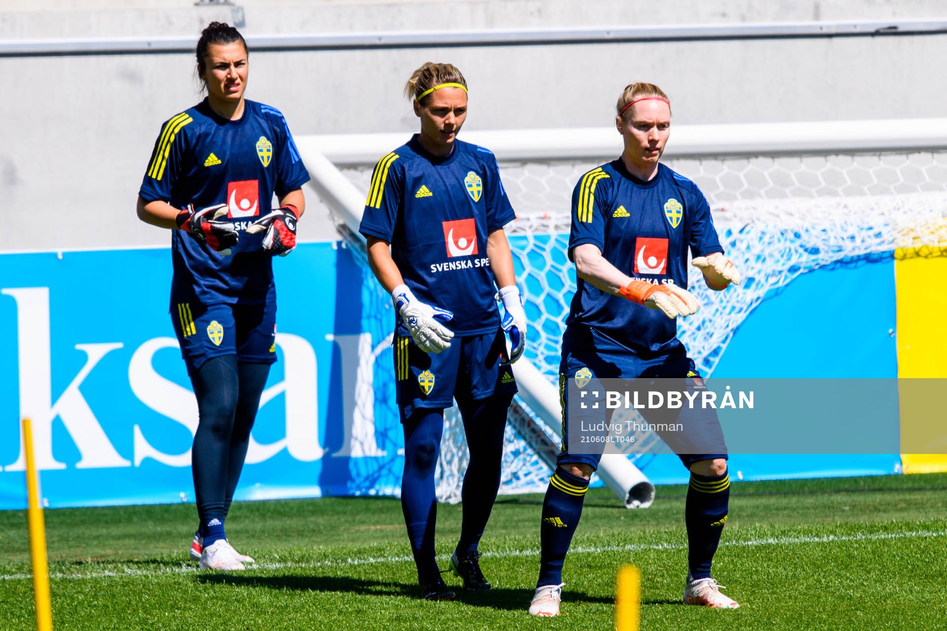 Goalkeeper Zecira Musovic, goalkeeper Jennifer Falk and