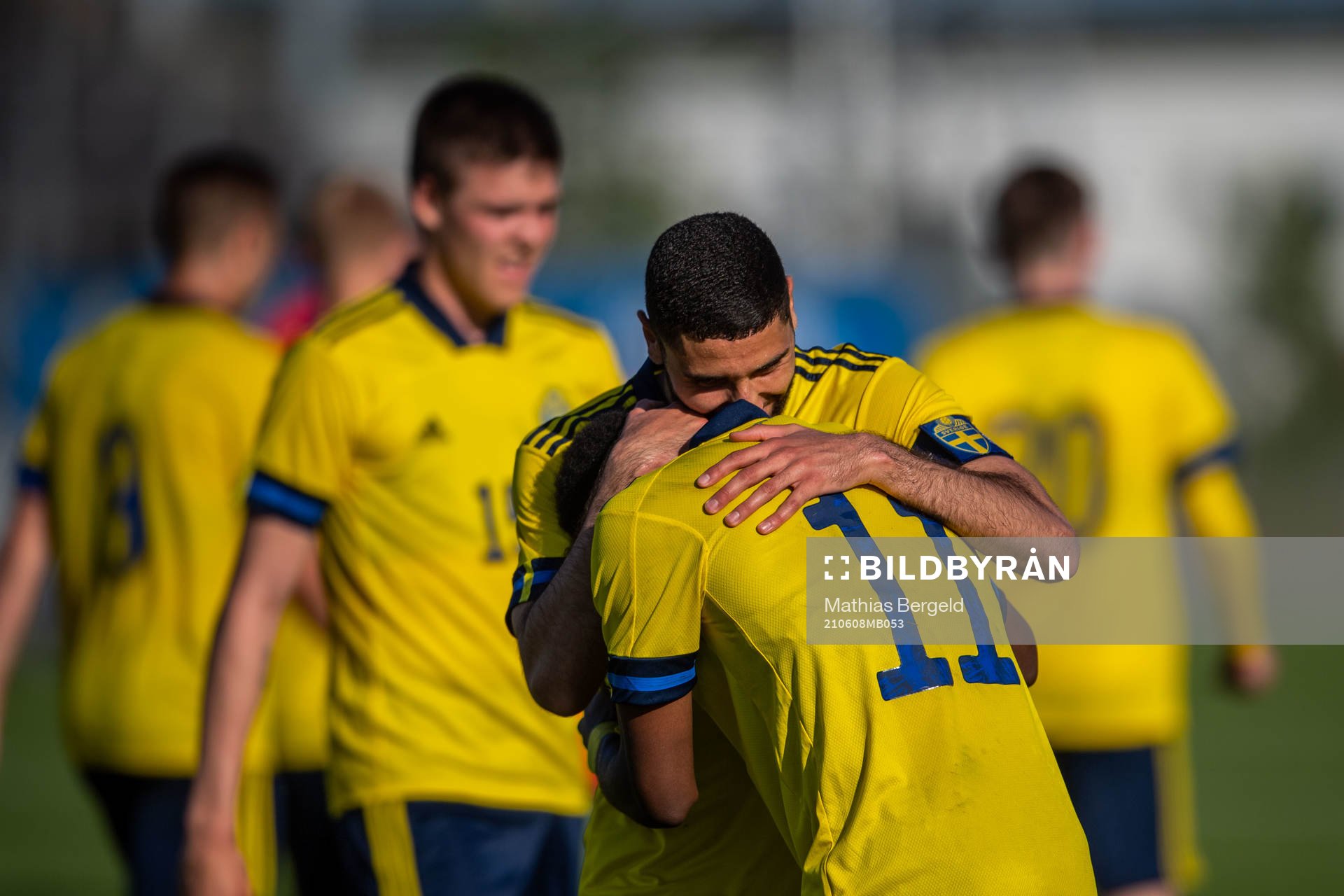 Aiham Ousou and Anthony Elanga of Sweden celebrates 6-0