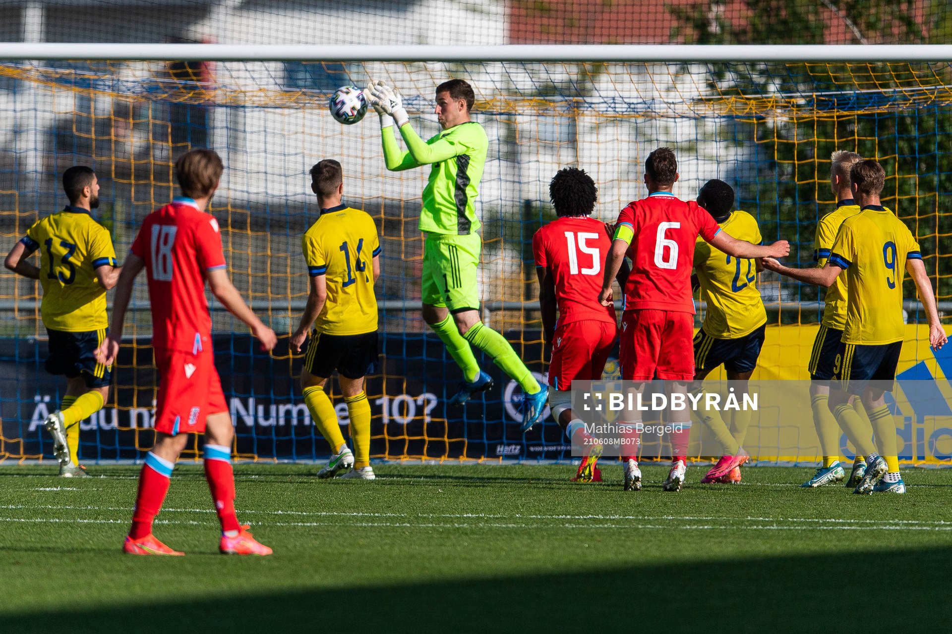 Goalkeeper Samuel Brolin of Sweden