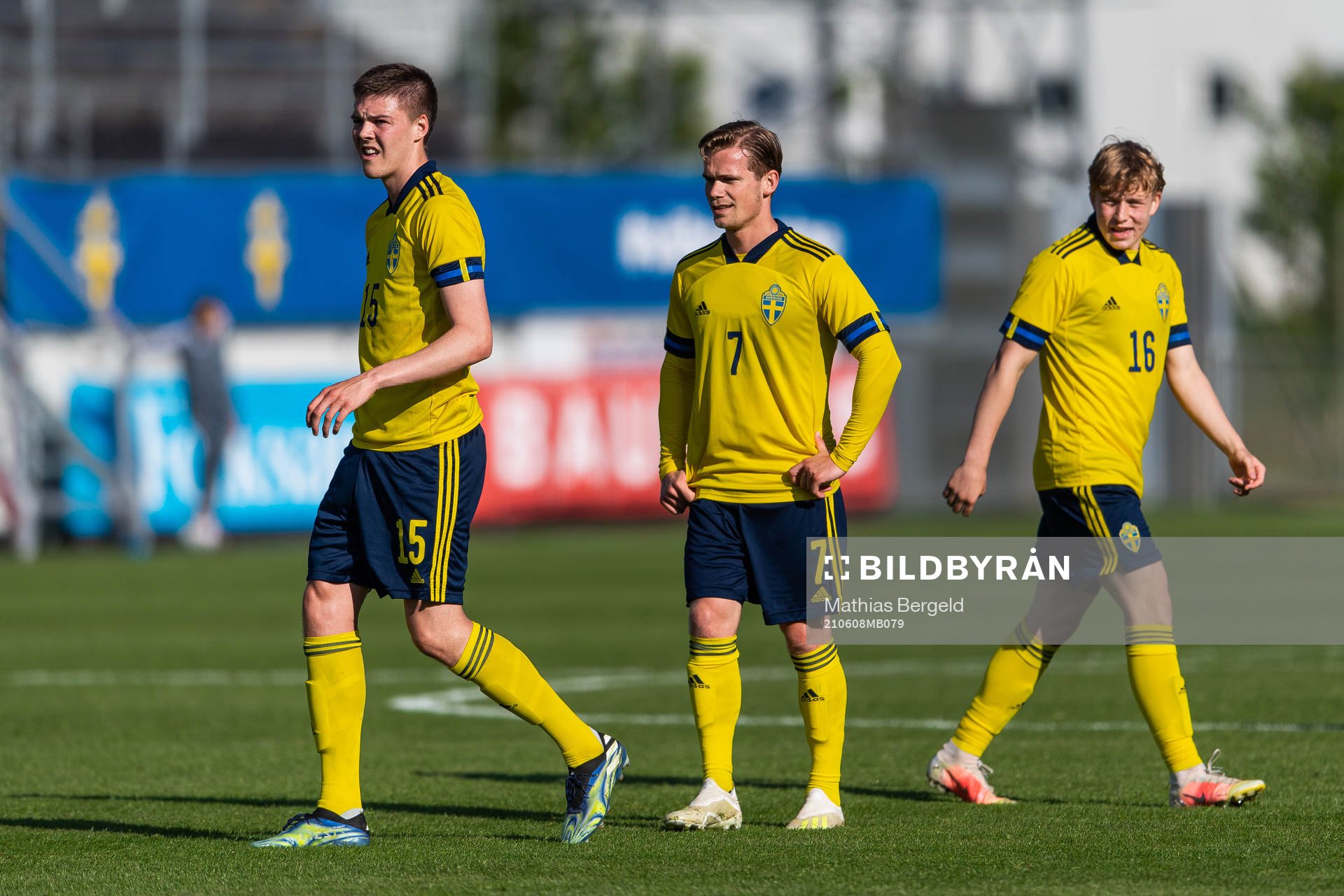 Emil Holm, Hampus Finndell and Daniel Svensson of Sweden