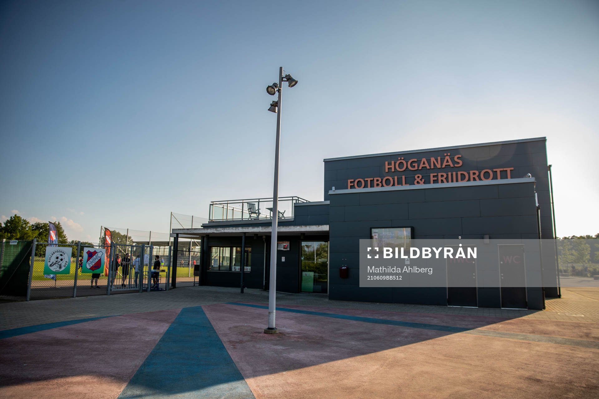Exteriör av Höganäs fotboll och friidrotts anläggning