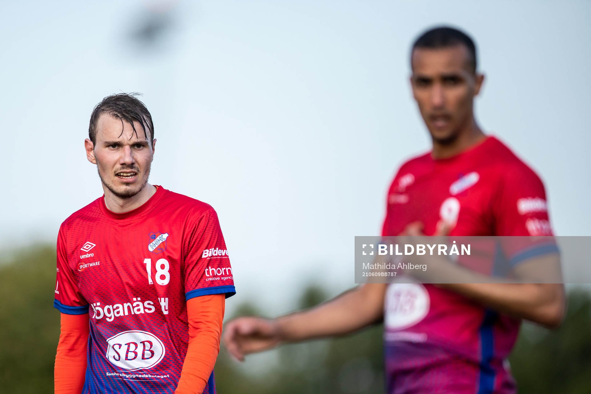 Höganäs Mattias Andersson under fotbollsmatchen i Division 2 mellan Höganäs och Assyriska BK den 9 juni 2021 i Höganäs . 