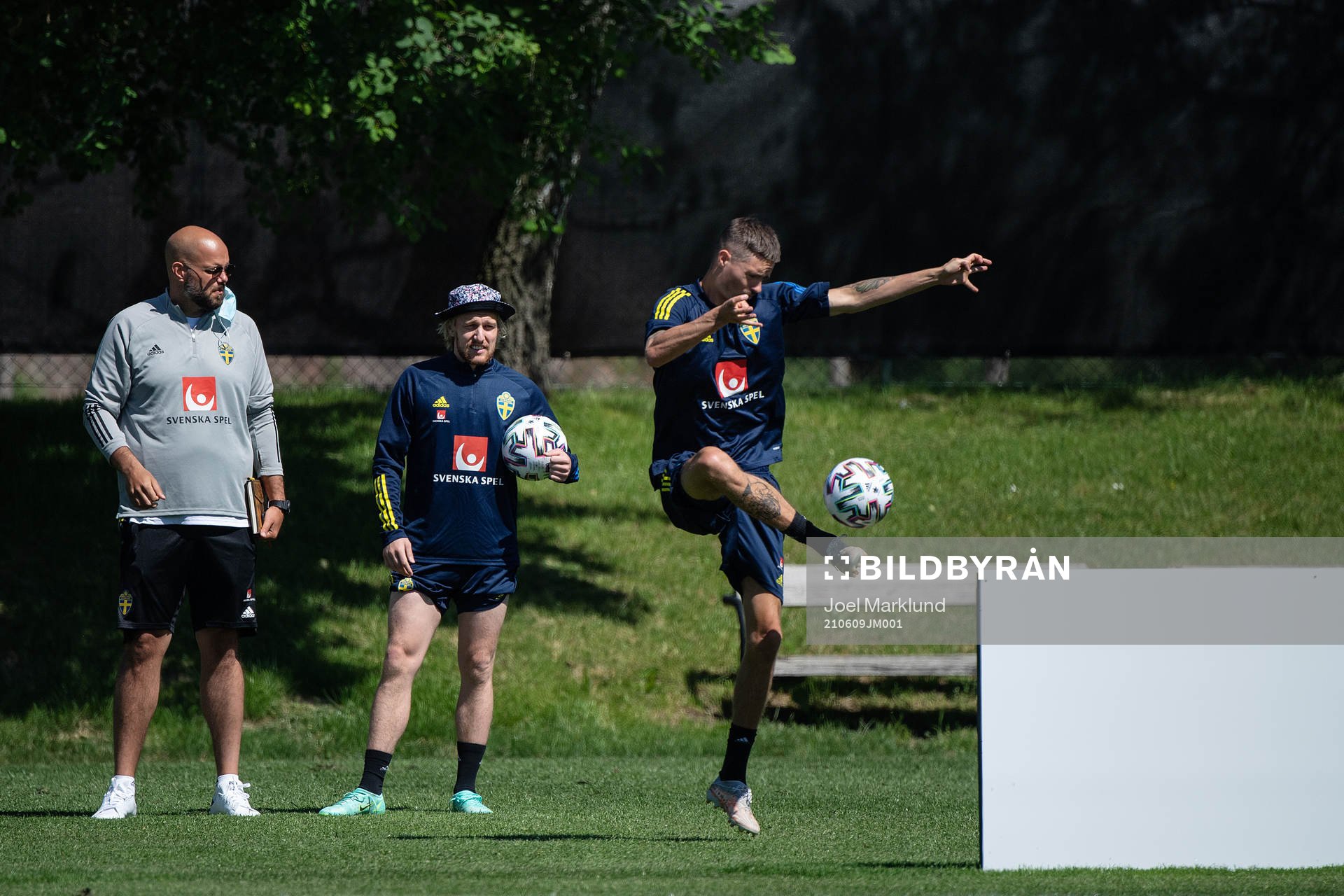 Emil Forsberg and Mikael Lustig of the Swedish national