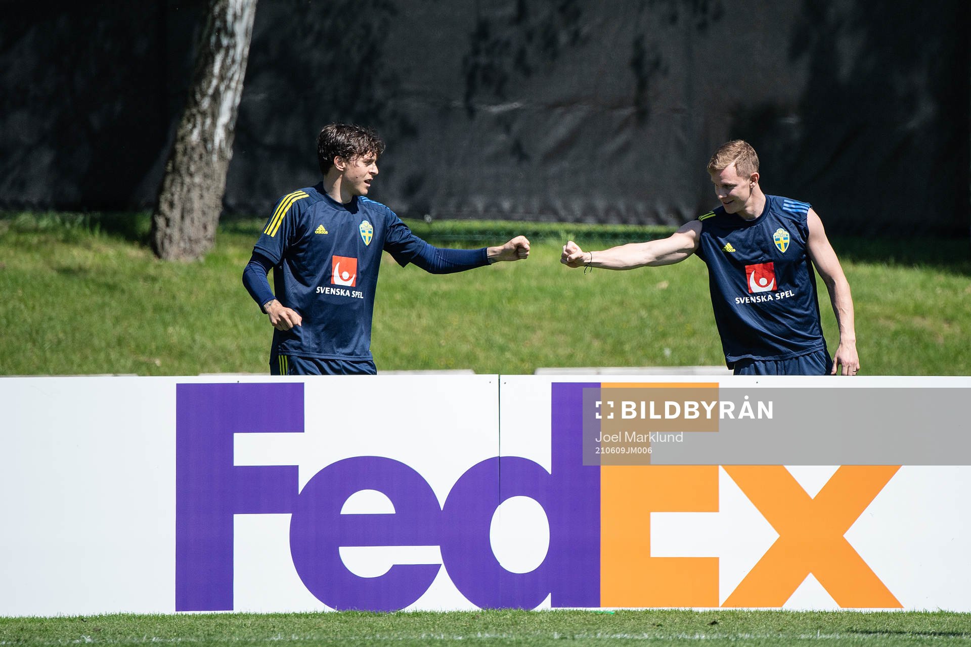 Victor Nilsson Lindelöf and Emil Krafth of the Swedish