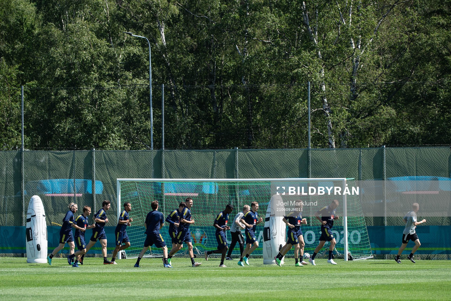 Players of the Swedish national football team at a training