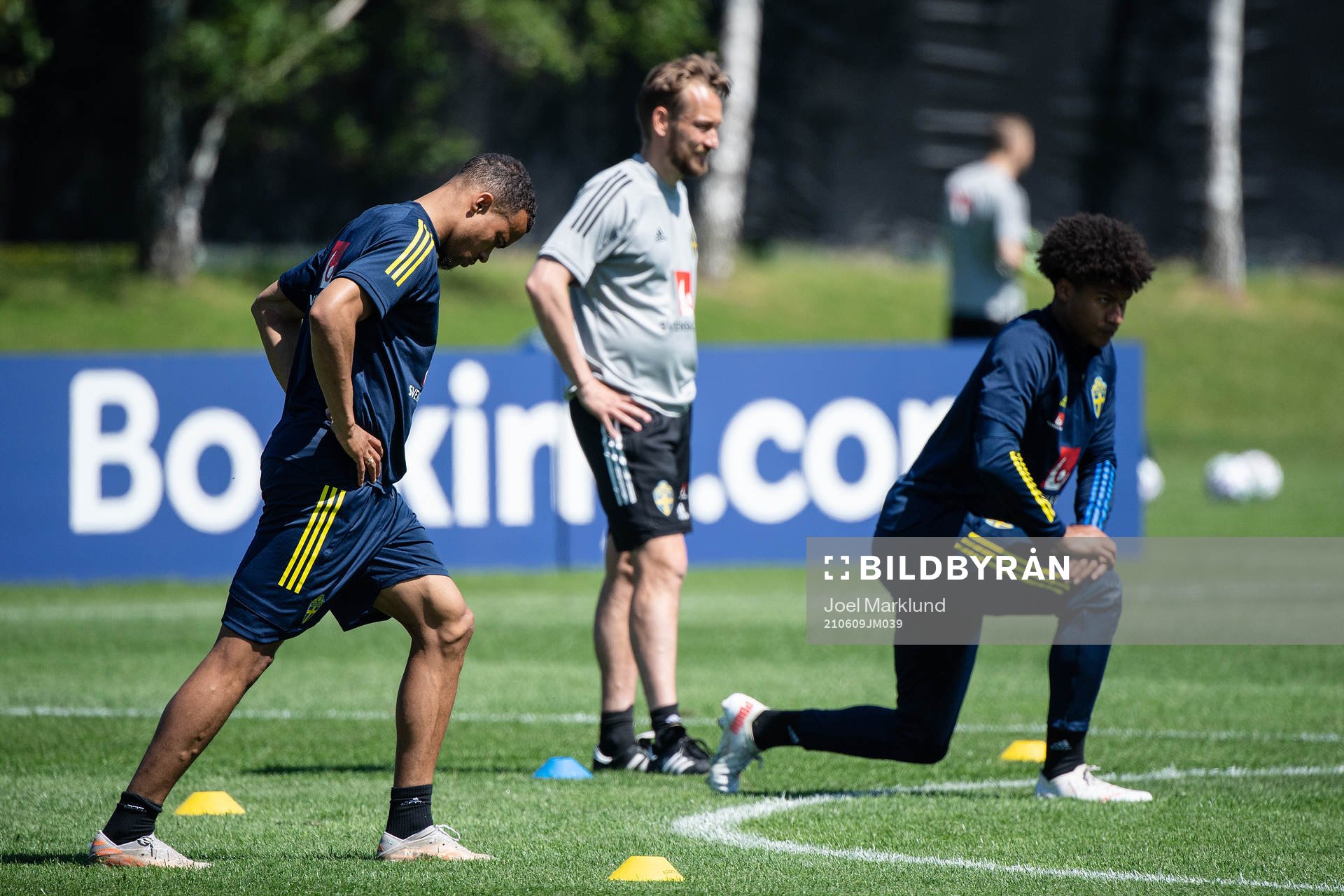Robin Quaison of the Swedish national football team at a