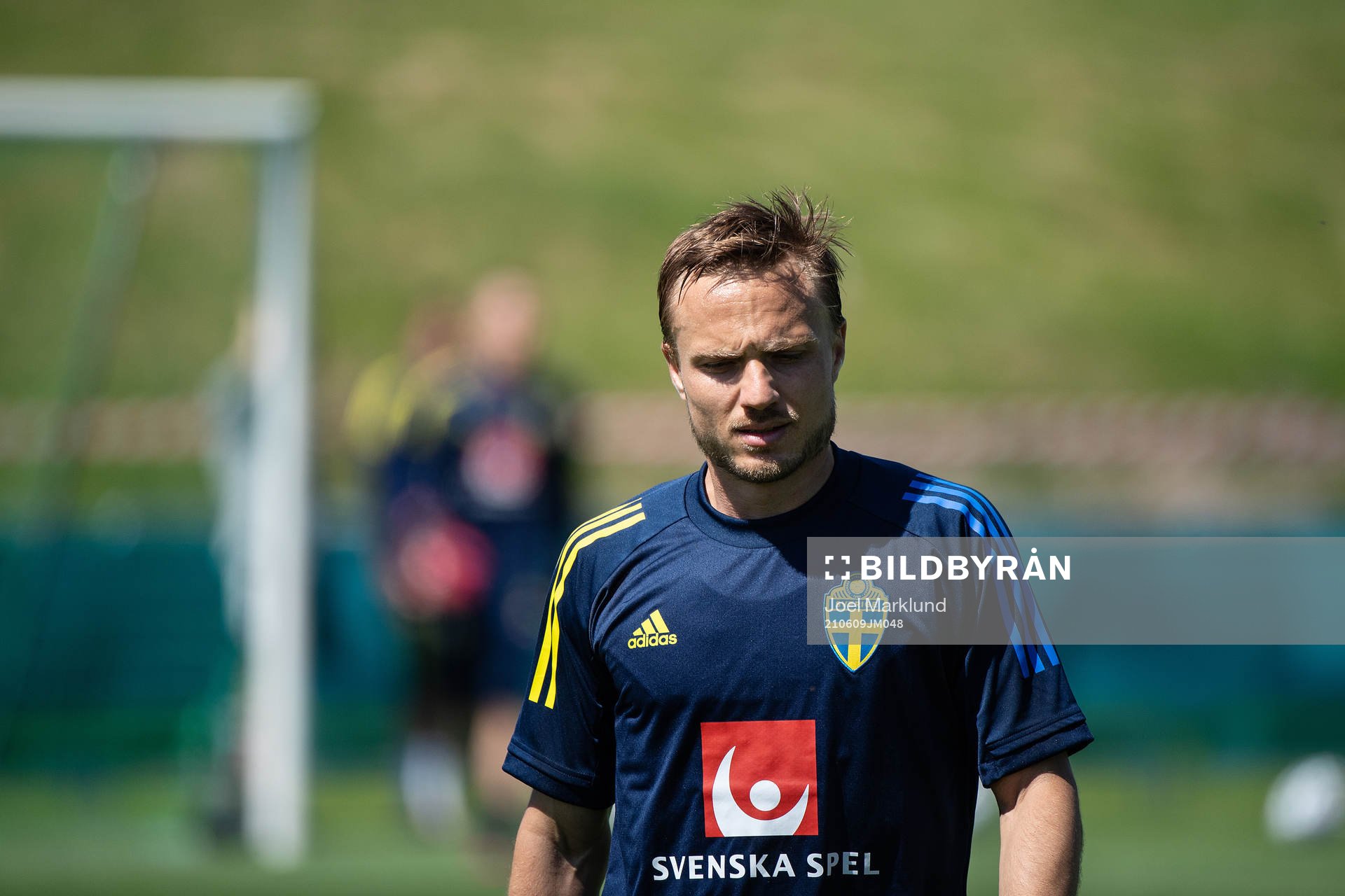 Pierre Bengtsson of the Swedish national football team at a