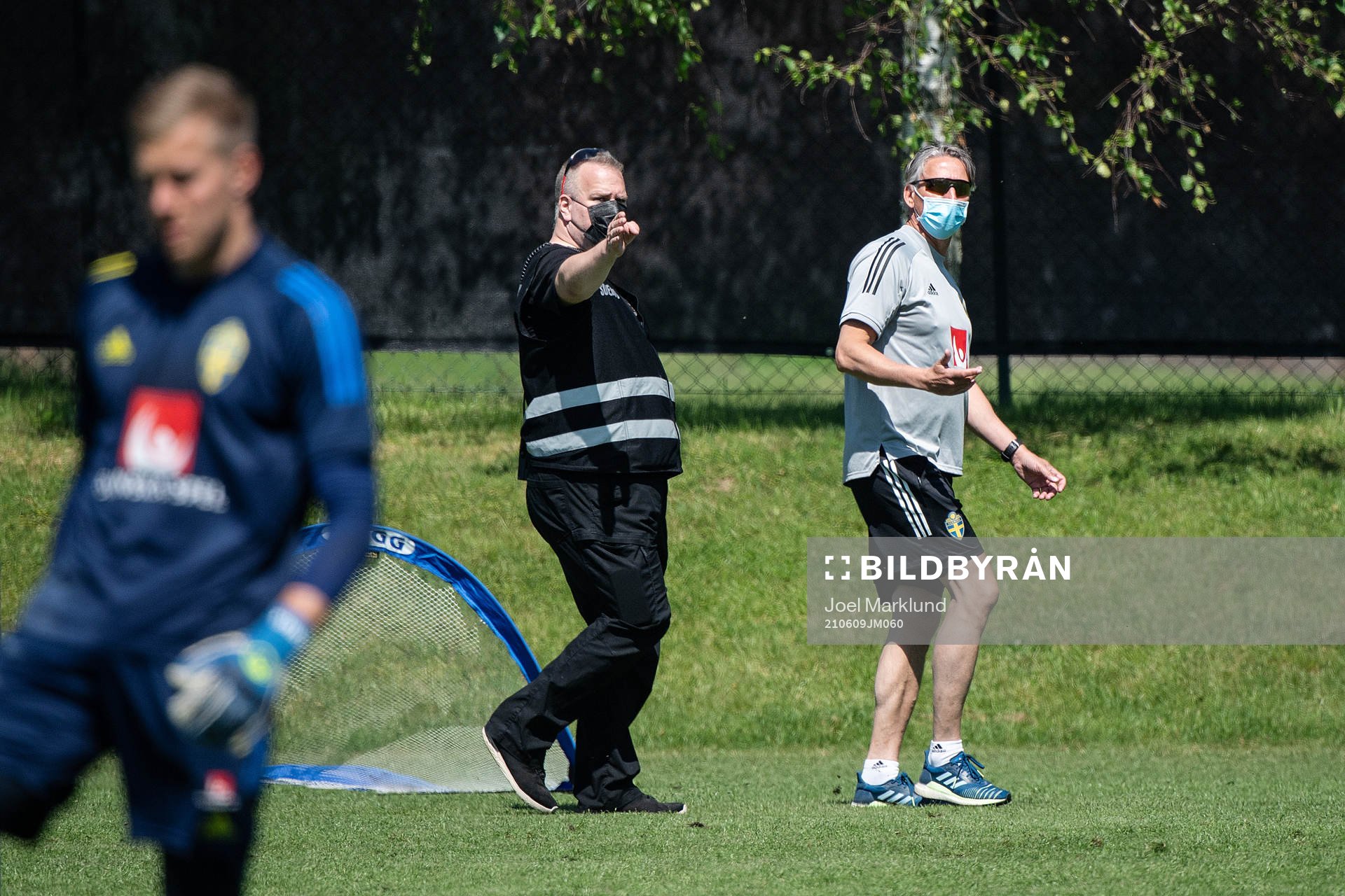 A security guard and Head of security Jan Gustavsson of the