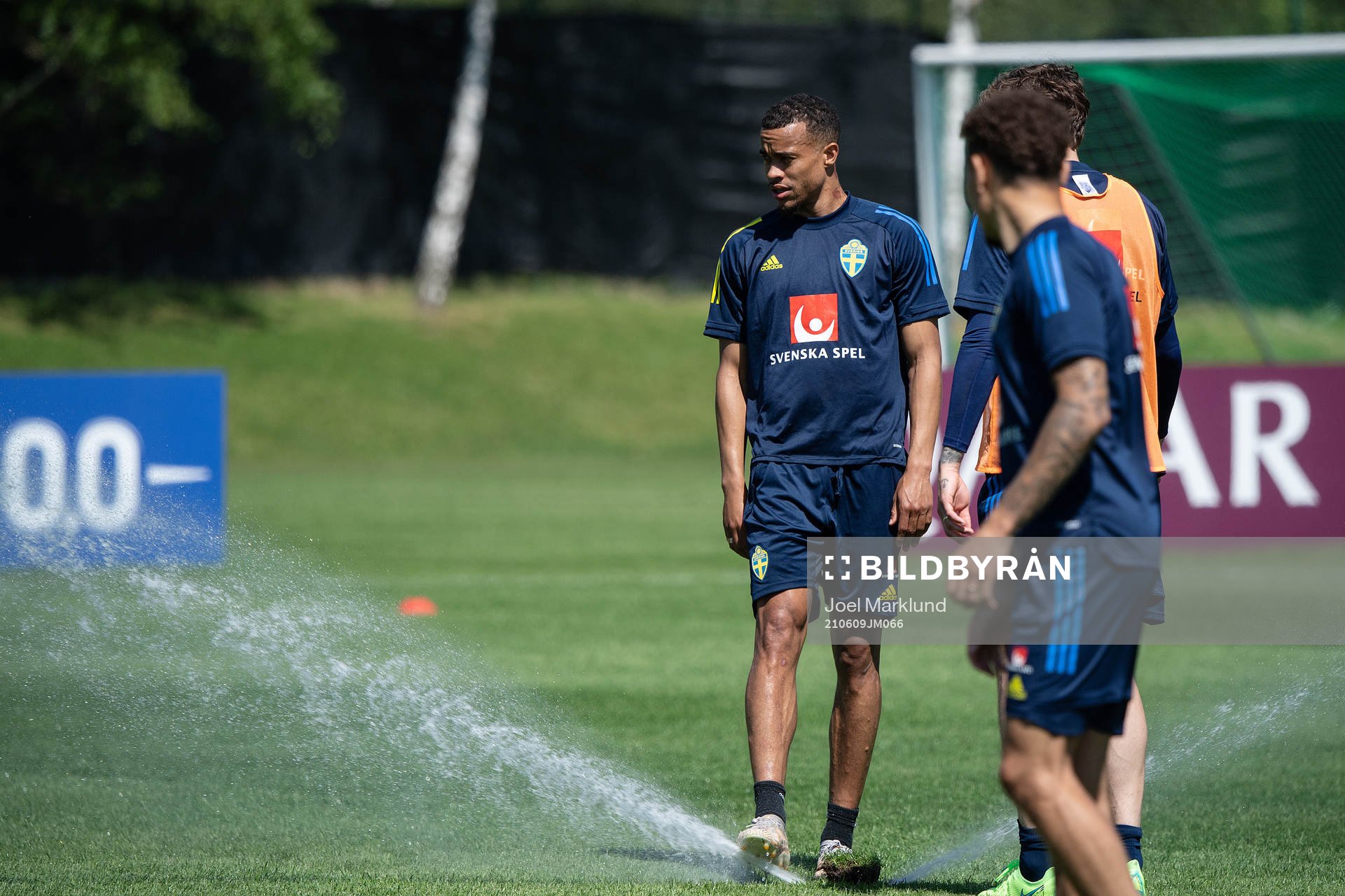 Robin Quaison of the Swedish national football team at a