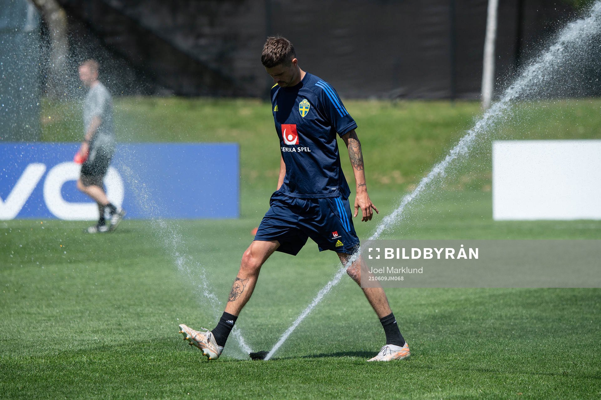 Mikael Lustig of the Swedish national football team at a