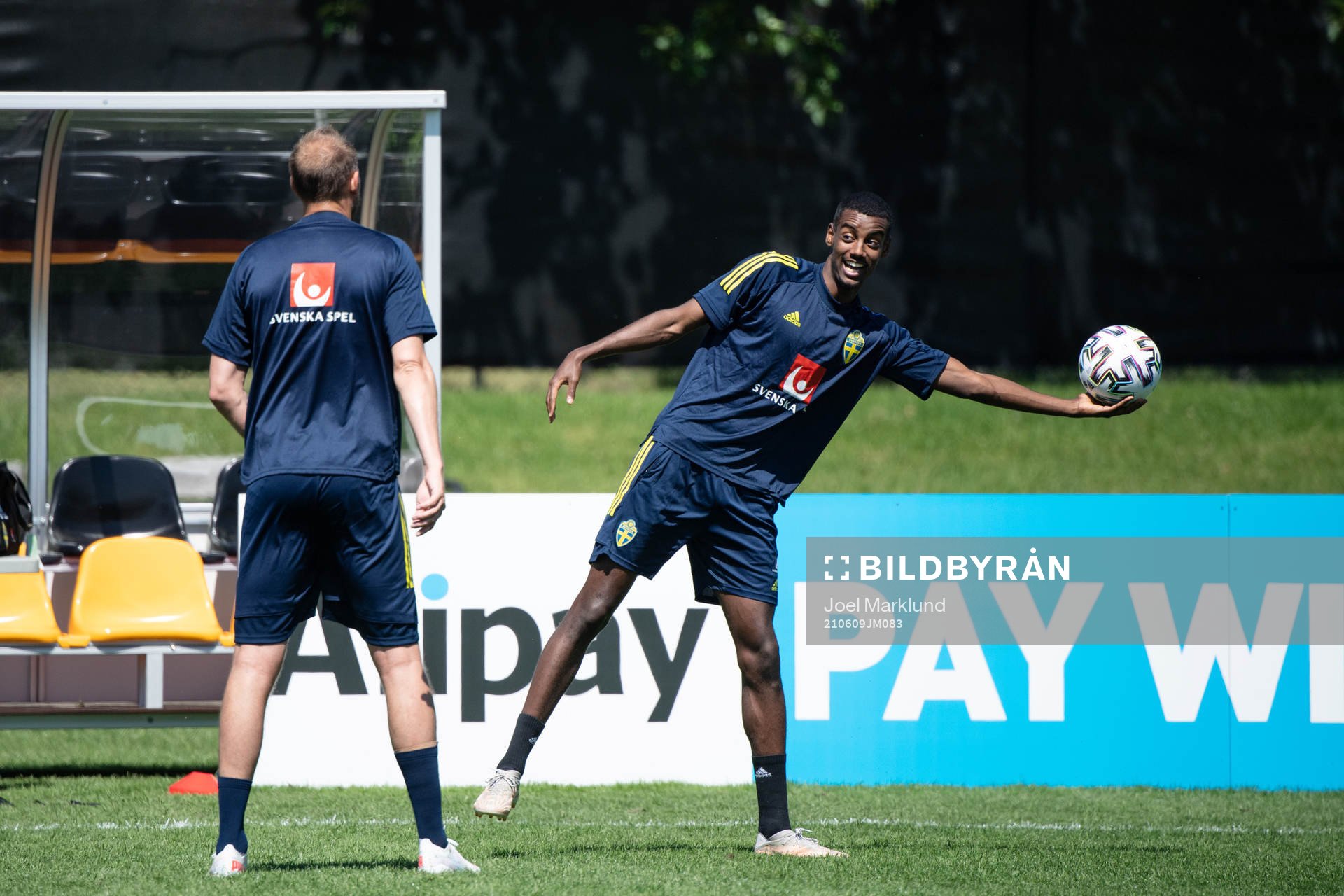 Andreas Granqvist  and Alexander Isak of the Swedish