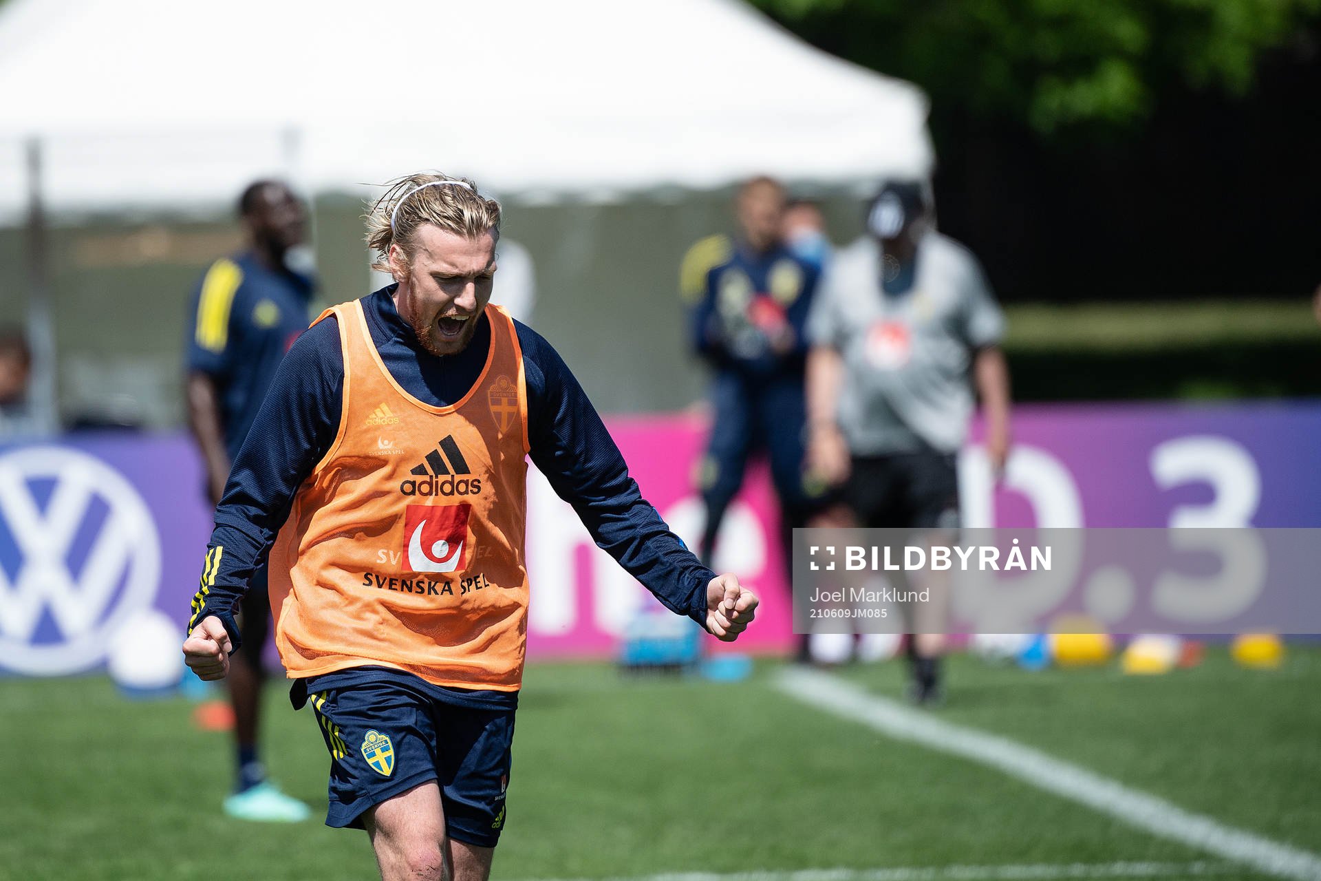 Emil Forsberg celebrates of the Swedish national football