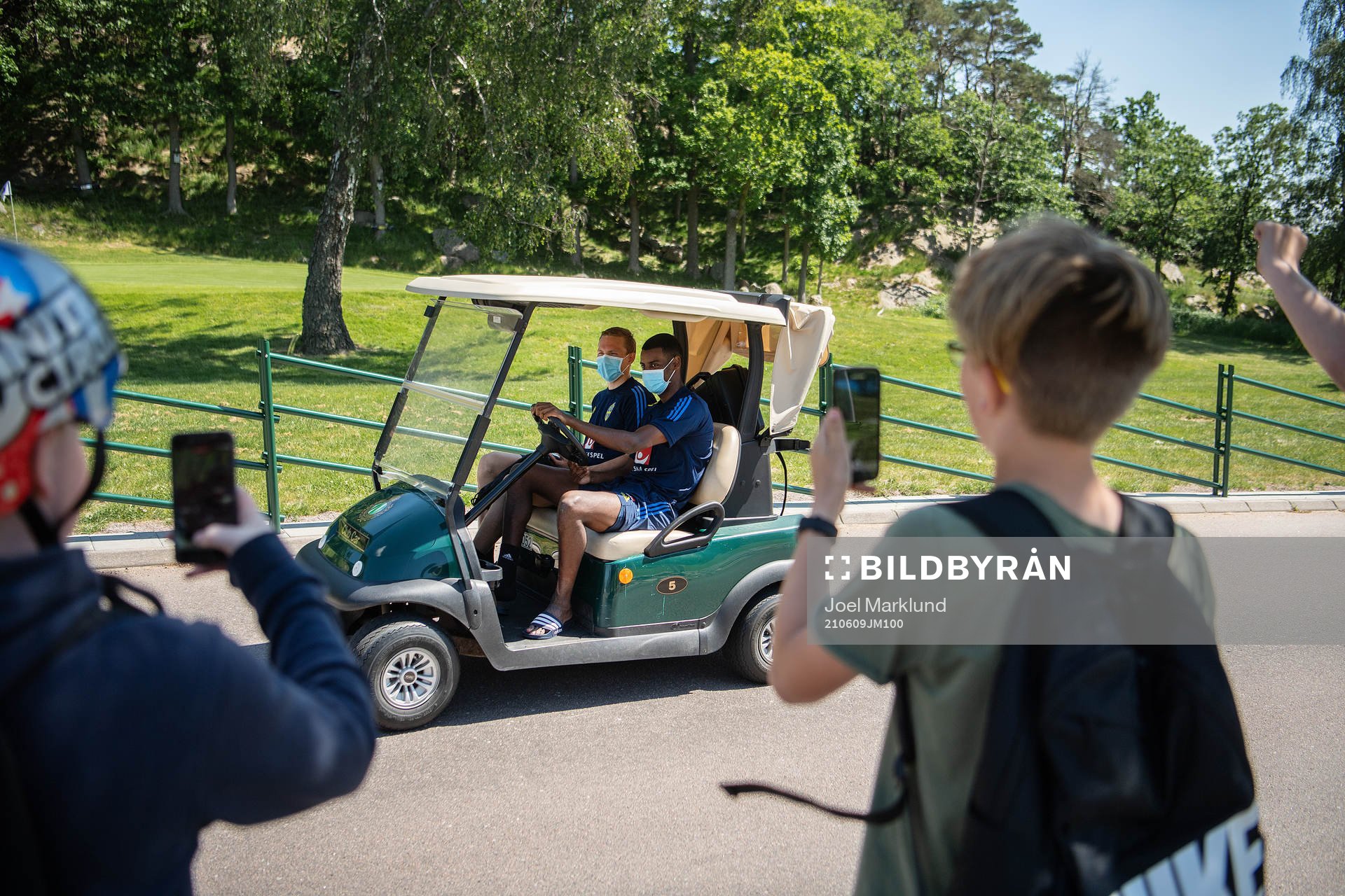 Ludwig Augustinsson and Alexander Isak of the Swedish