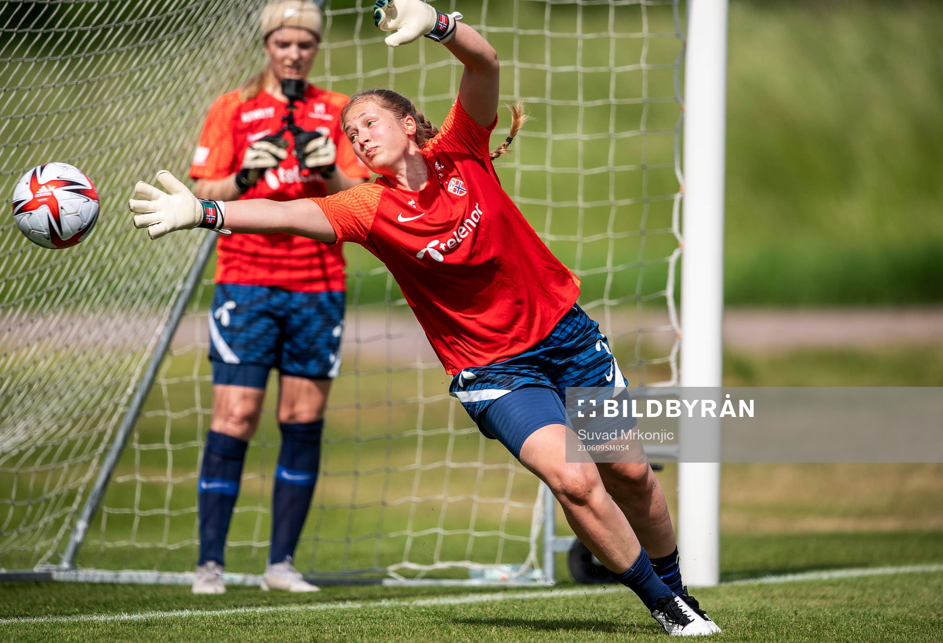 Goalkeeper Aurora Mikalsen of the Norwegian women’s