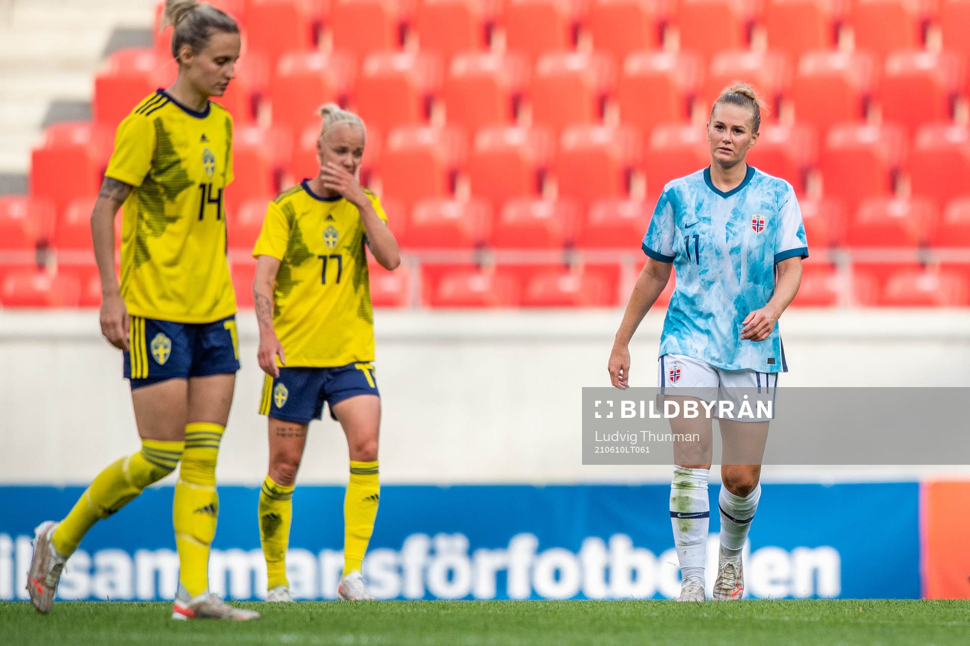 Lisa-Marie Karlseng Utland of Norway looks dejected