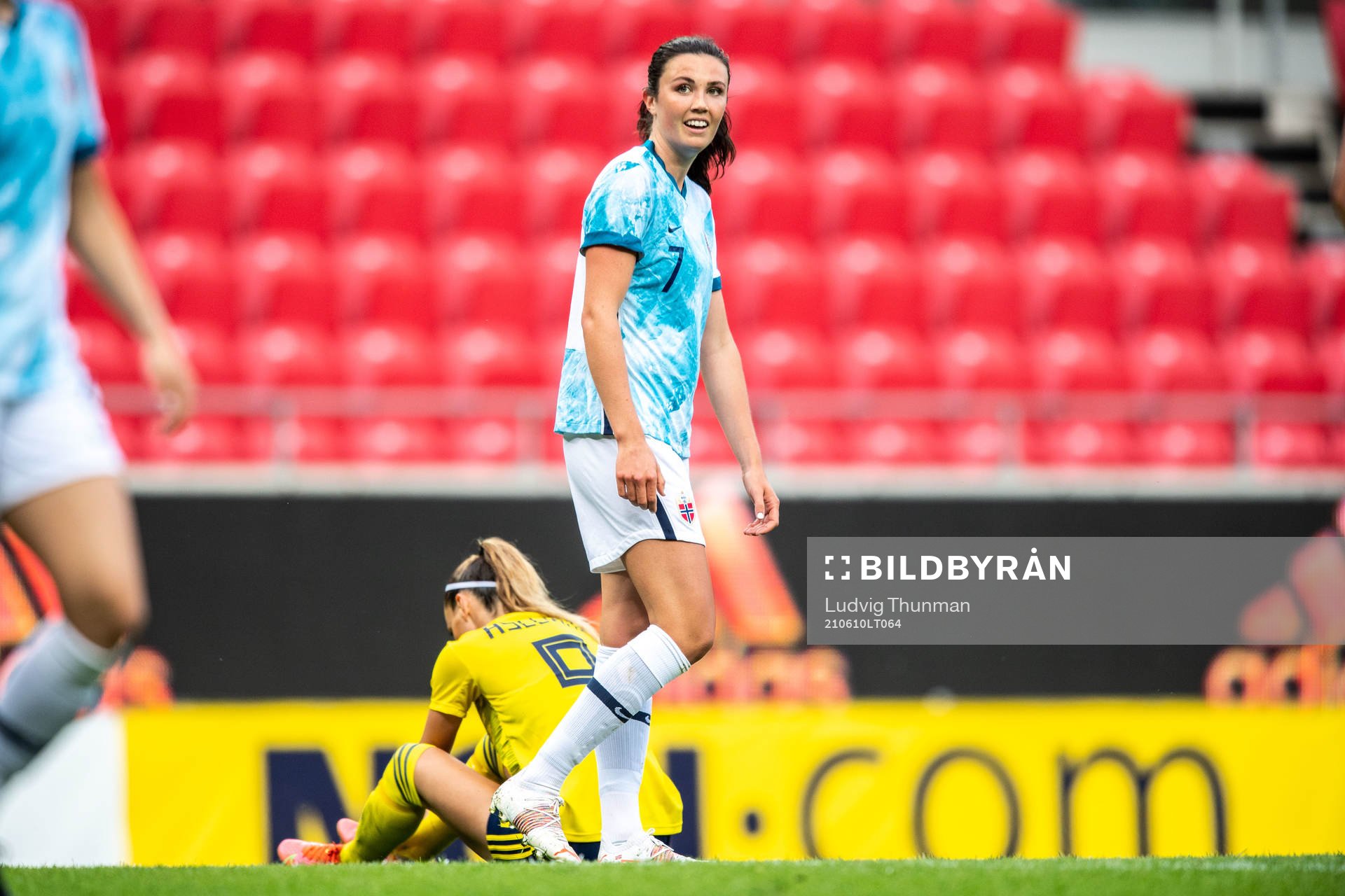 Ingrid Syrstad Engen of Norway looks dejected