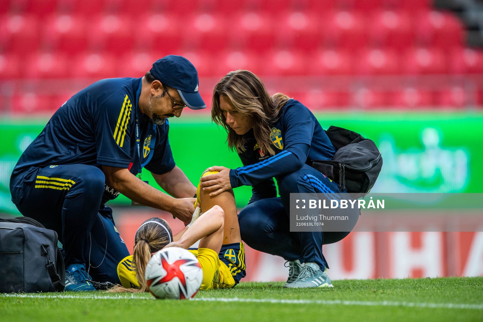Kosovare Asllani of Sweden in pain
