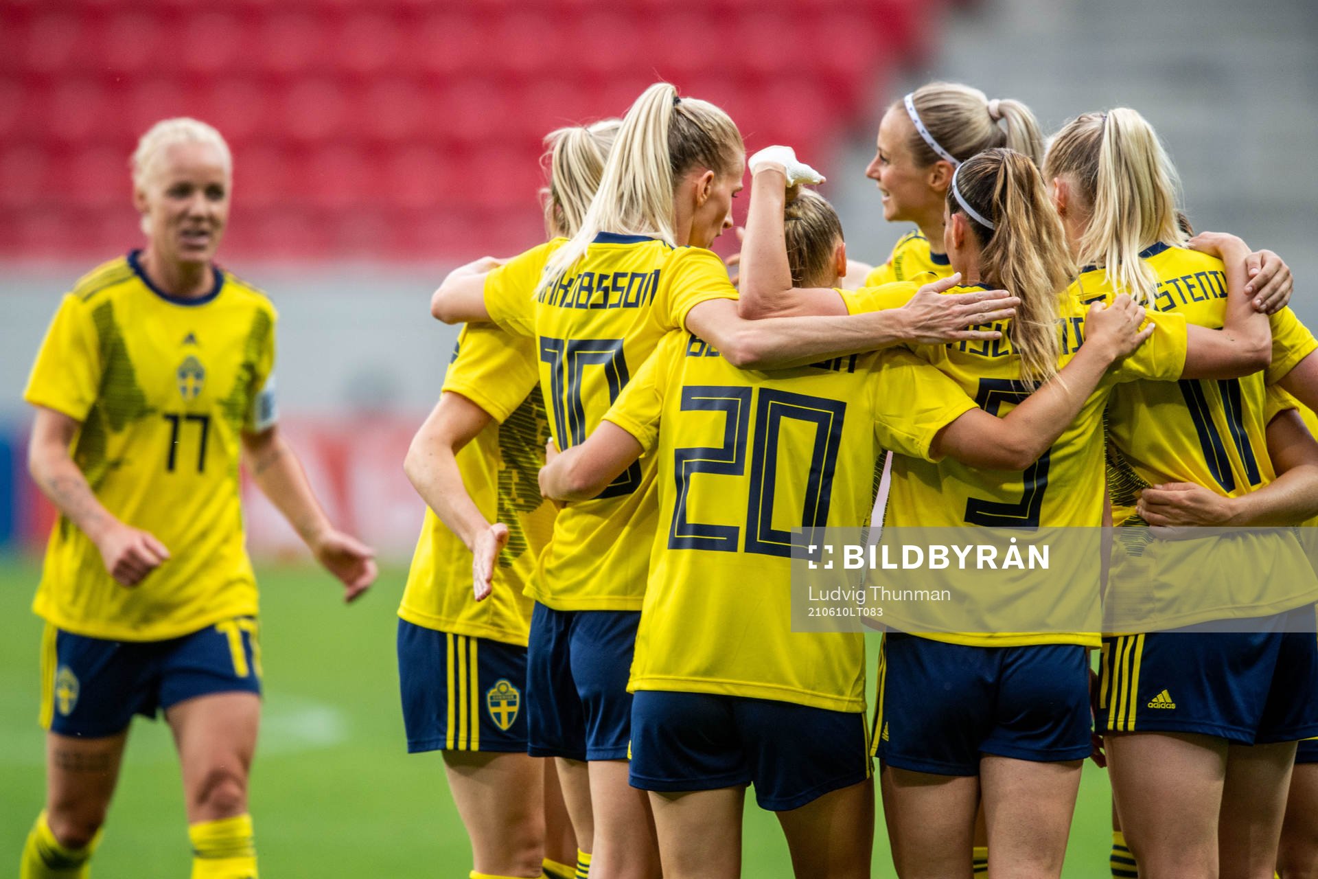 Players of Sweden celebrates 1-0