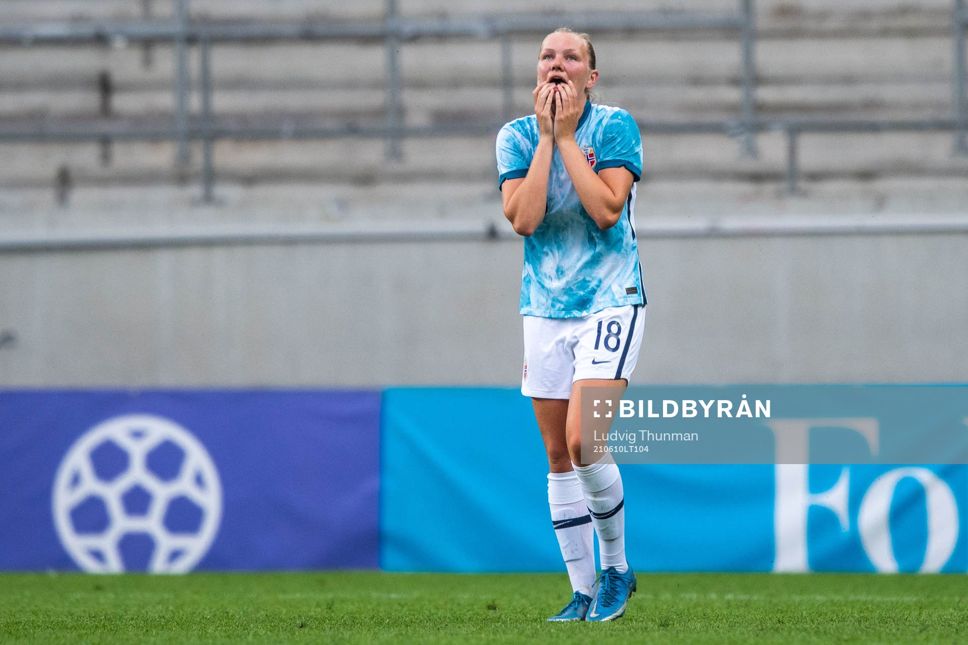 Frida Maanum of Norway looks dejected