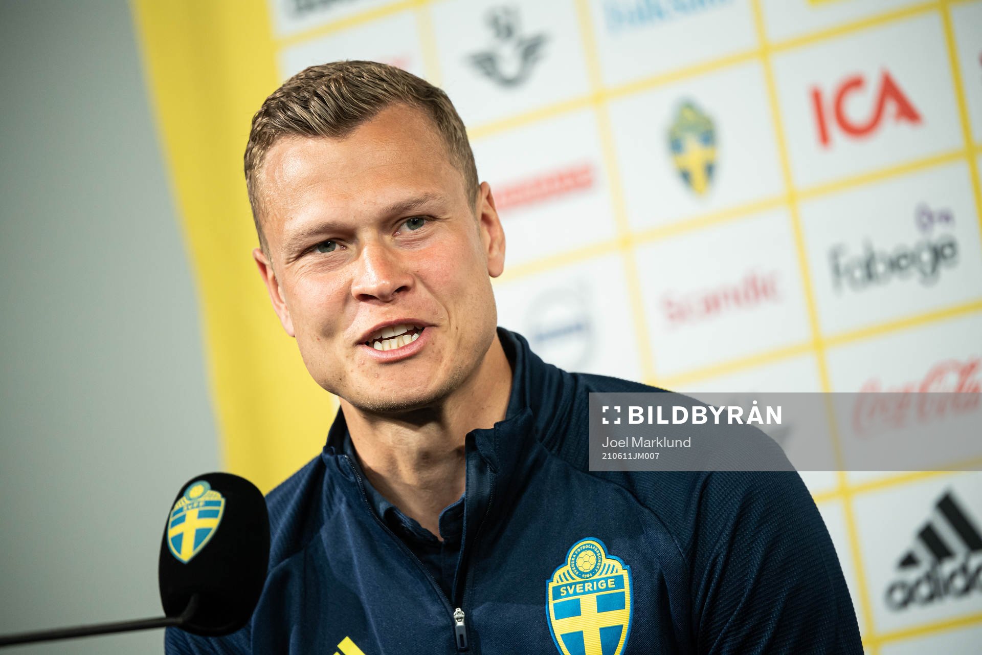 Viktor Claesson of the Swedish national football team at a