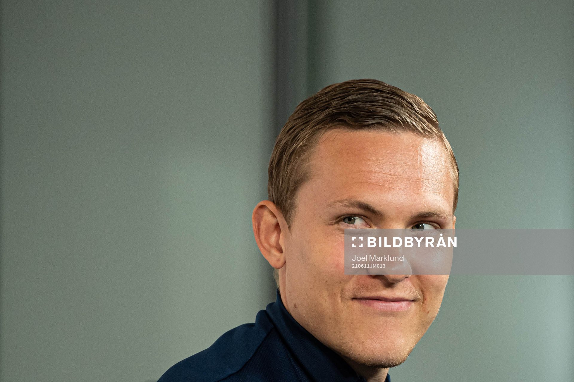 Ludwig Augustinsson of the Swedish national football team at a press conference during the UEFA Euro 2020 Football Championship on June 11, 2021 in Gothenburg.