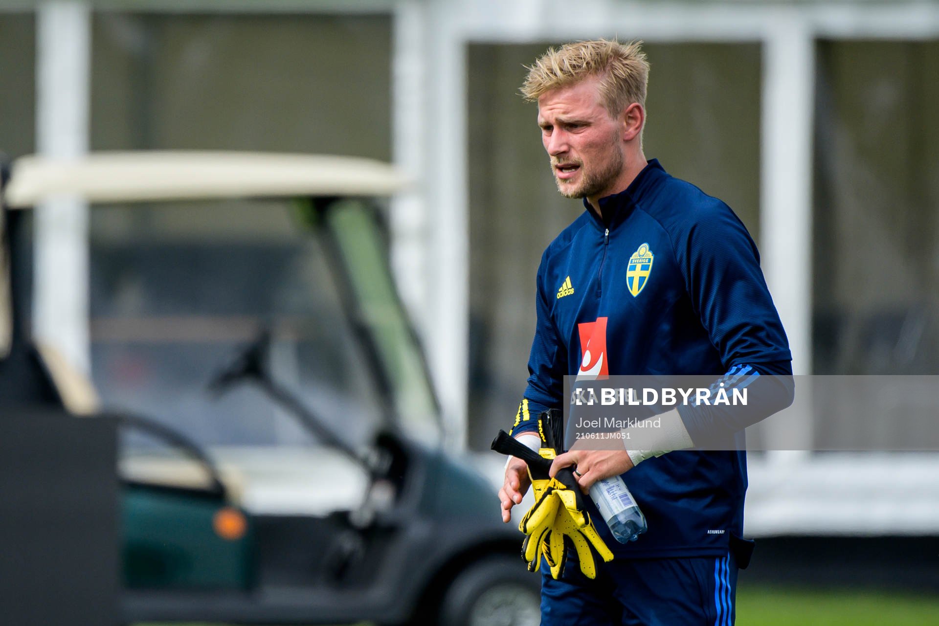 Jacob Rinne of the Swedish national football team's reserve squad at a training session during the UEFA Euro 2020 Football Championship on June 11, 2021 in Gothenburg.