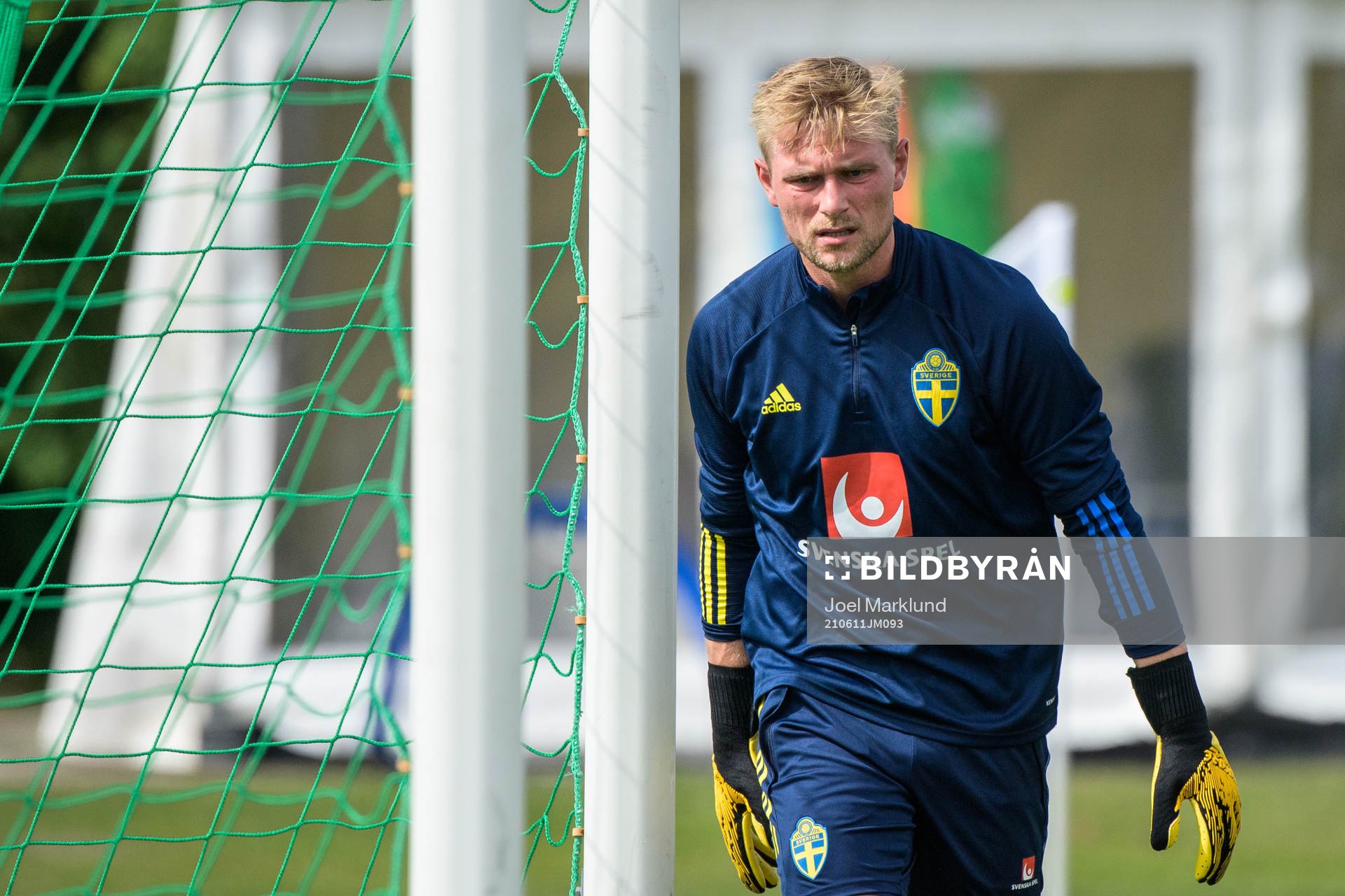 Goalkeeper Jacob Rinne of the Swedish national football
