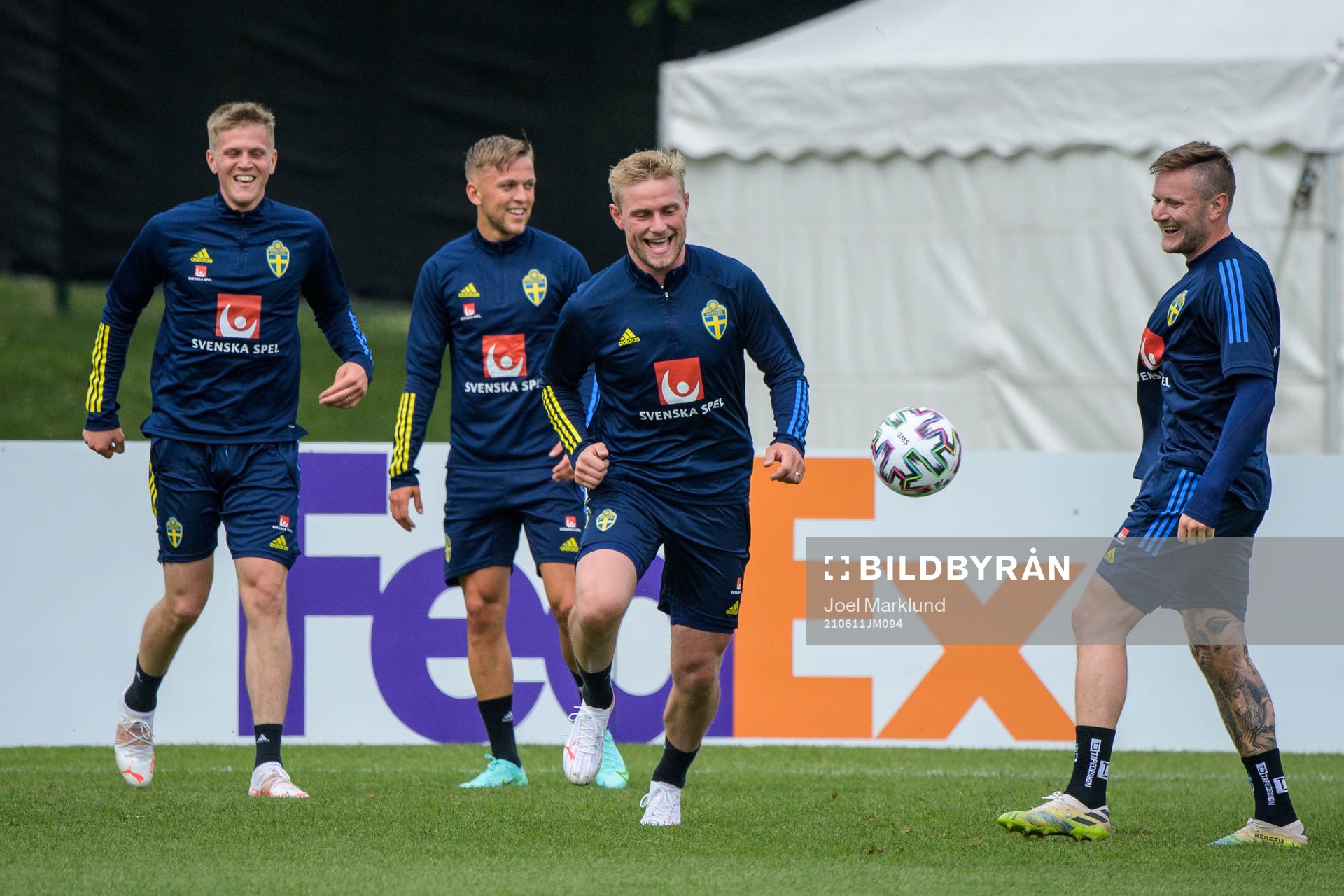 Joakim Nilsson, Jesper Karlsson, goalkeeper Jacob Rinne and